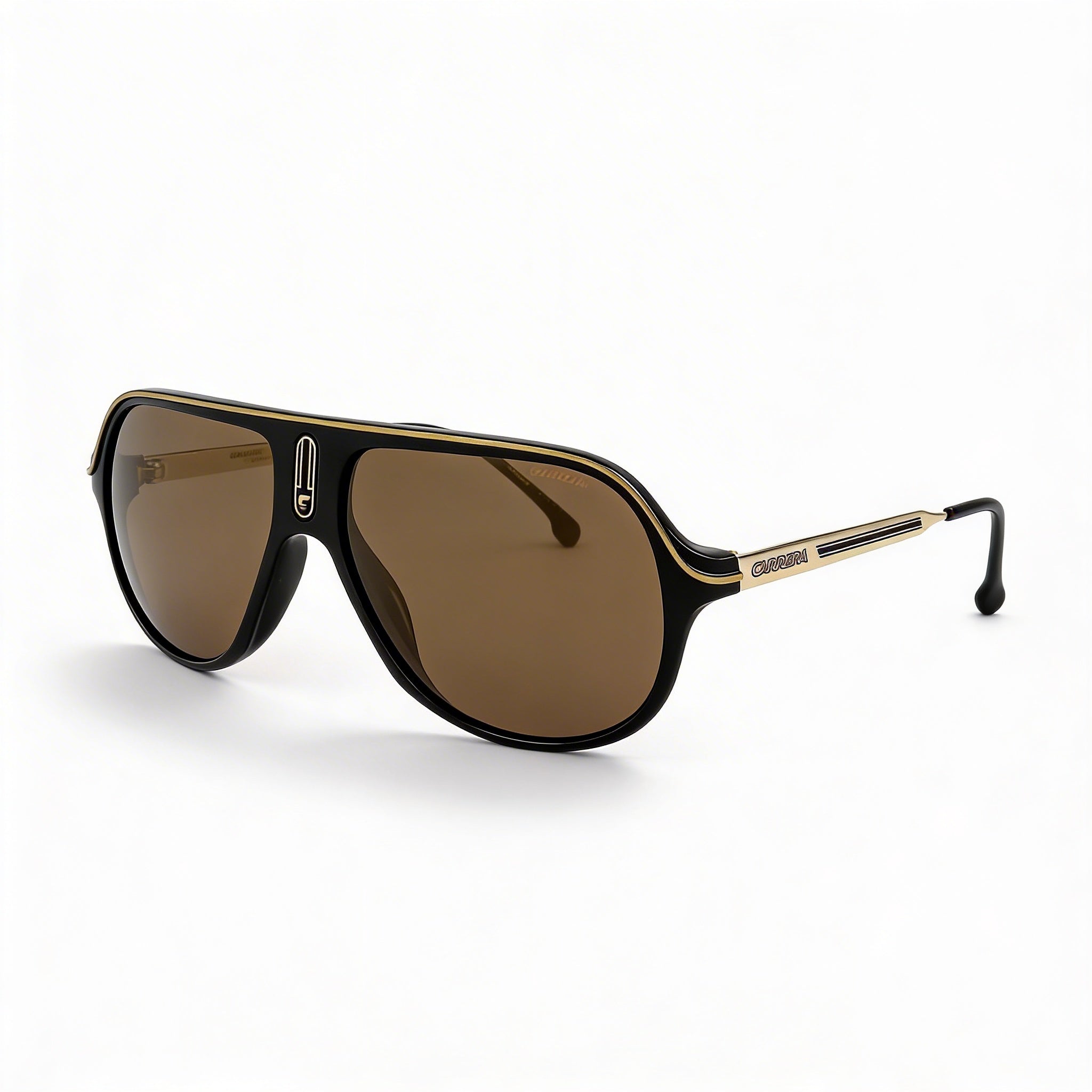 Carrera Casual Unisex Black Gold Polyamide Sunglasses with Gold High Contrast UV Protection Lenses, 62mm, Photo 1