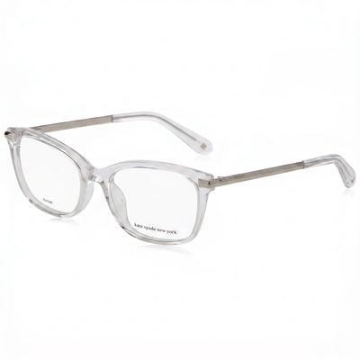 Kate Spade New York Vicenza Clear Acetate Square Full Rim Eyeglasses for Women with Crystal Lenses, Size 51-17-140