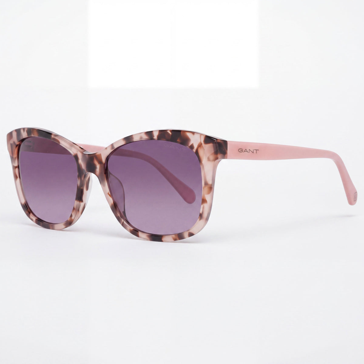 GANT GA8078 Women's Pink Havana Cat Eye Plastic Frame Sunglasses, Gradient Purple Lenses 54mm, Photo 1