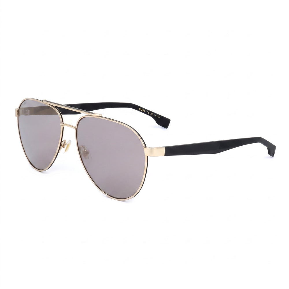 Hugo Boss Modern Unisex Alloy Steel Gold Black Frame Yellow Blue Shaded Non-Polarized 60-15-145