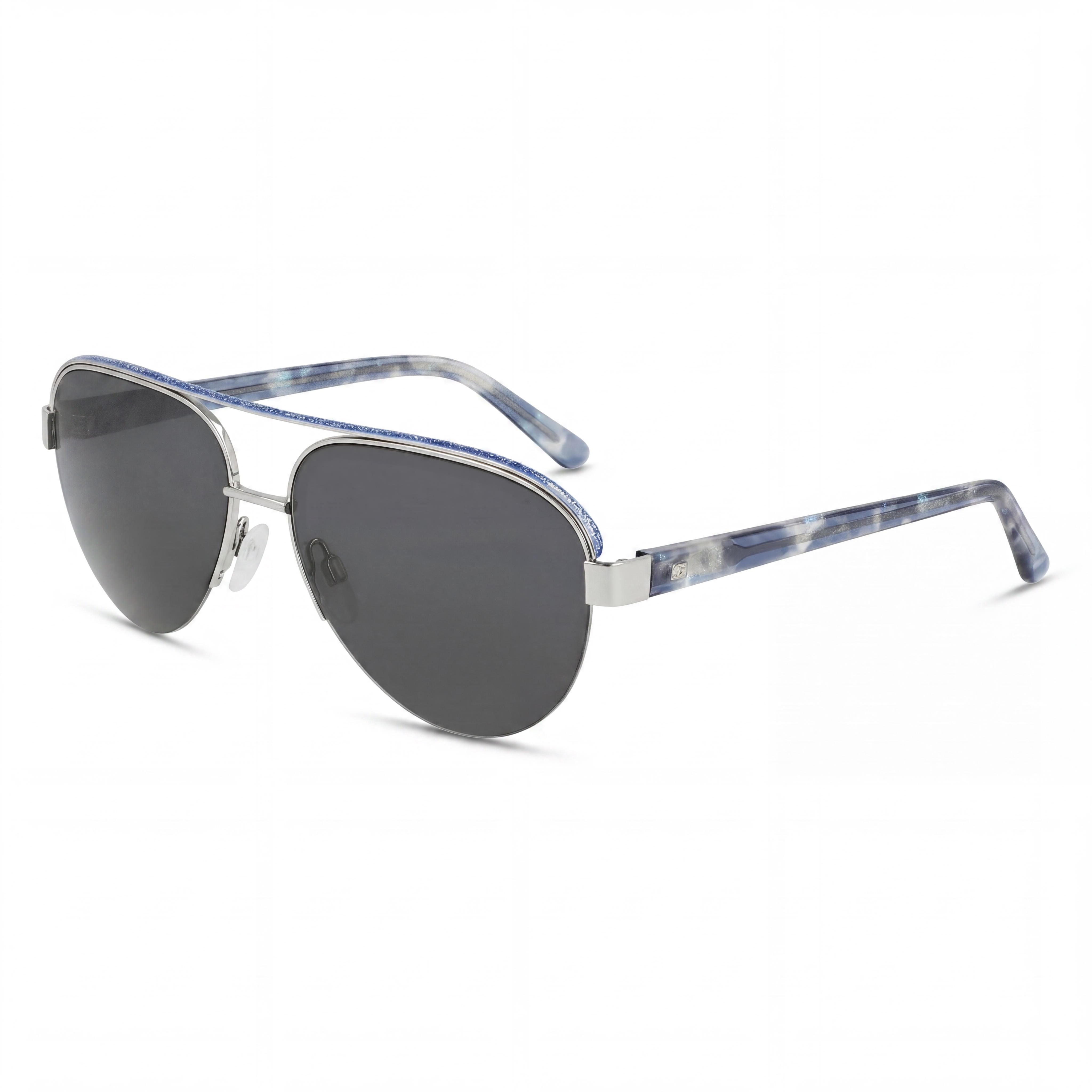 Gafas BEBE Classic para mujer, ligeras, montura de acetato, plateadas con lentes multicolor, talla 57-15-140, Photo 1