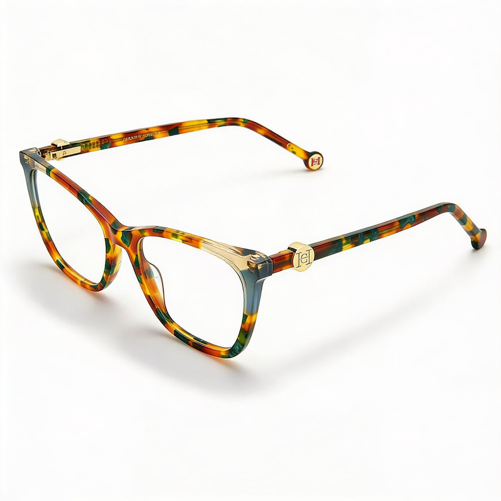 Carolina Herrera Gafas de Mujer Modernas de Acetato Cat Eye Verde Habana Verde 53-17-145