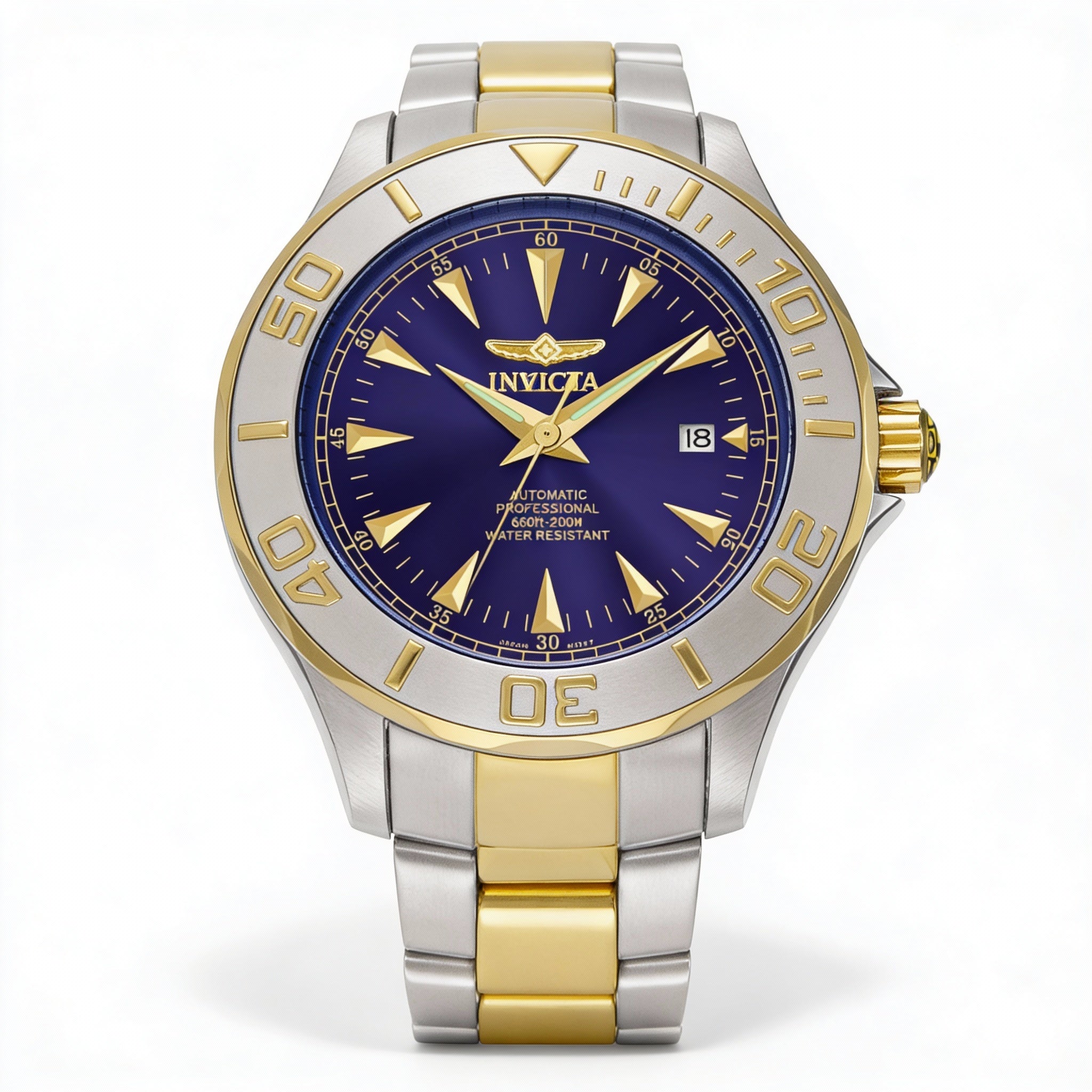 Invicta Unisex Diver Automatic Watch, Two-tone Stainless Steel, Blue Dial, Luminous, Screw-down Crown, 47mm, Photo 1