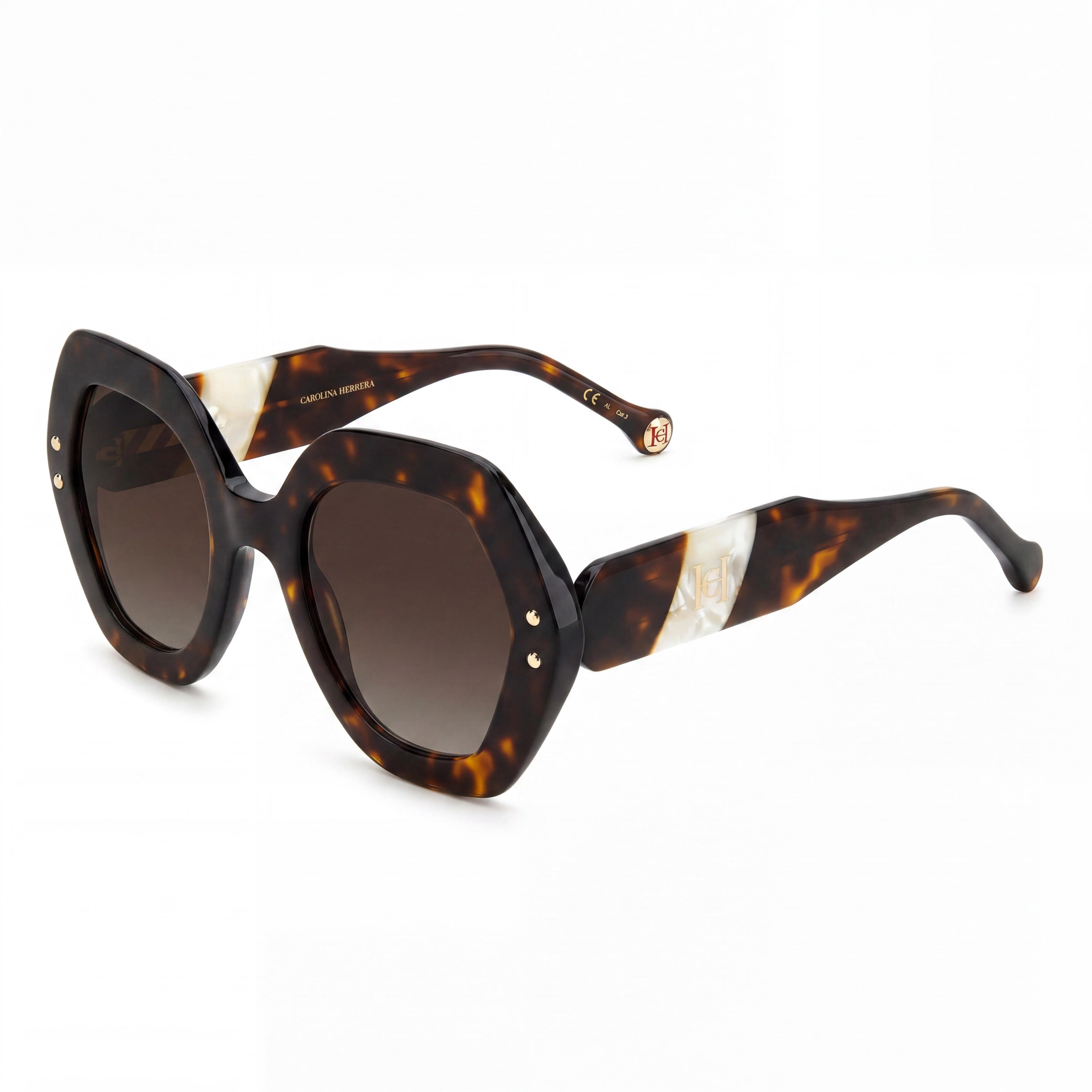 Carolina Herrera HER 0126/S Women's Classic Acetate Havana White Brown Shaded 52mm Eyeglasses, Photo 1