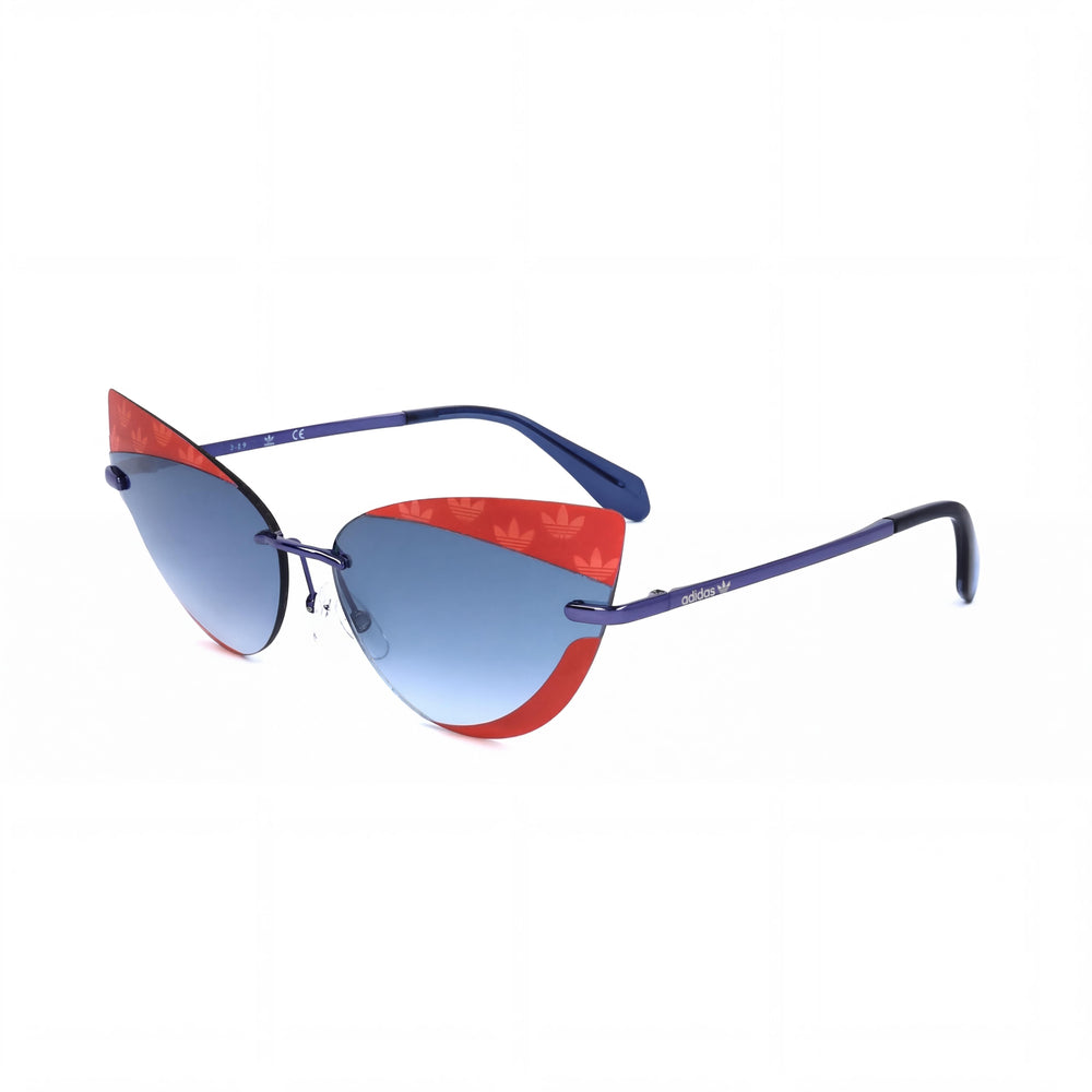 adidas Originals Contemporary - Gafas de sol para mujer, color rojo y morado, con montura de plástico y lentes de espejo azul degradado, protección UV, 64 mm