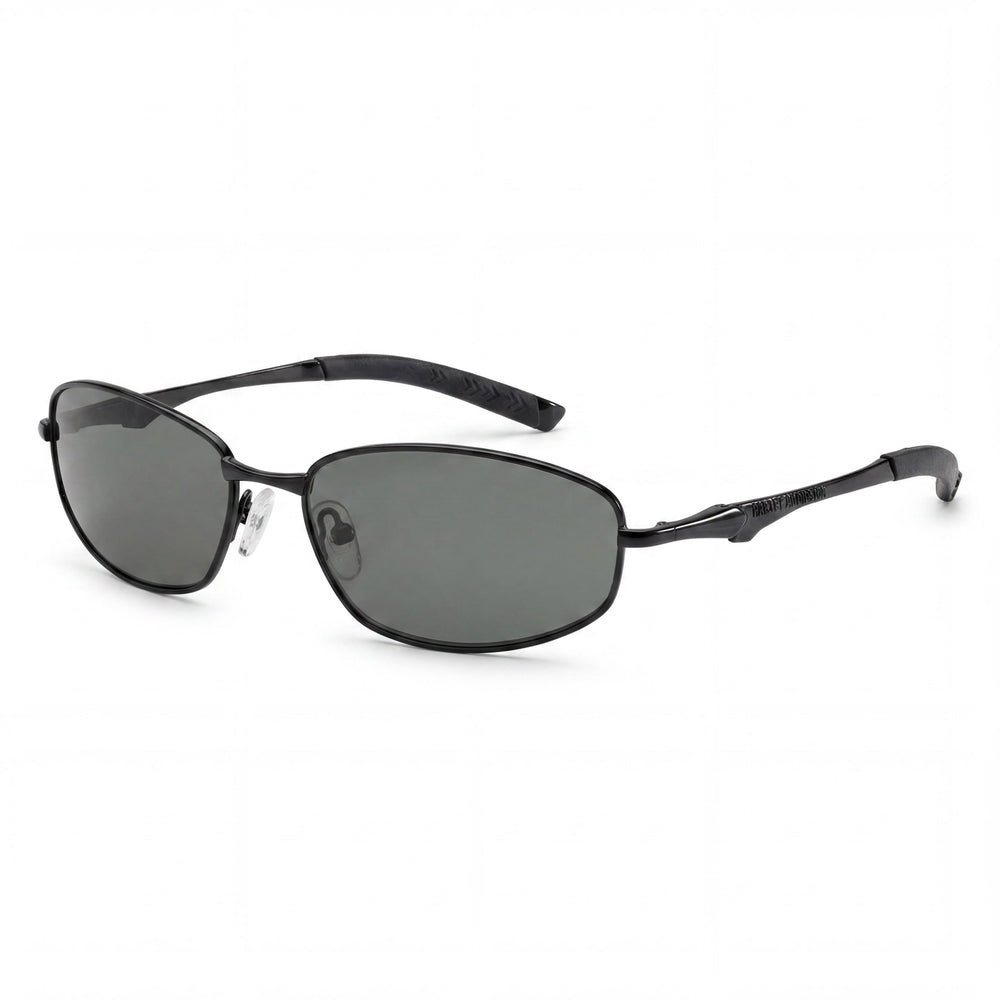 Gafas de sol Harley-Davidson Hd0816x para hombre, montura metálica negra, lentes negras, protección UV ovalada, 59-16-120 mm
