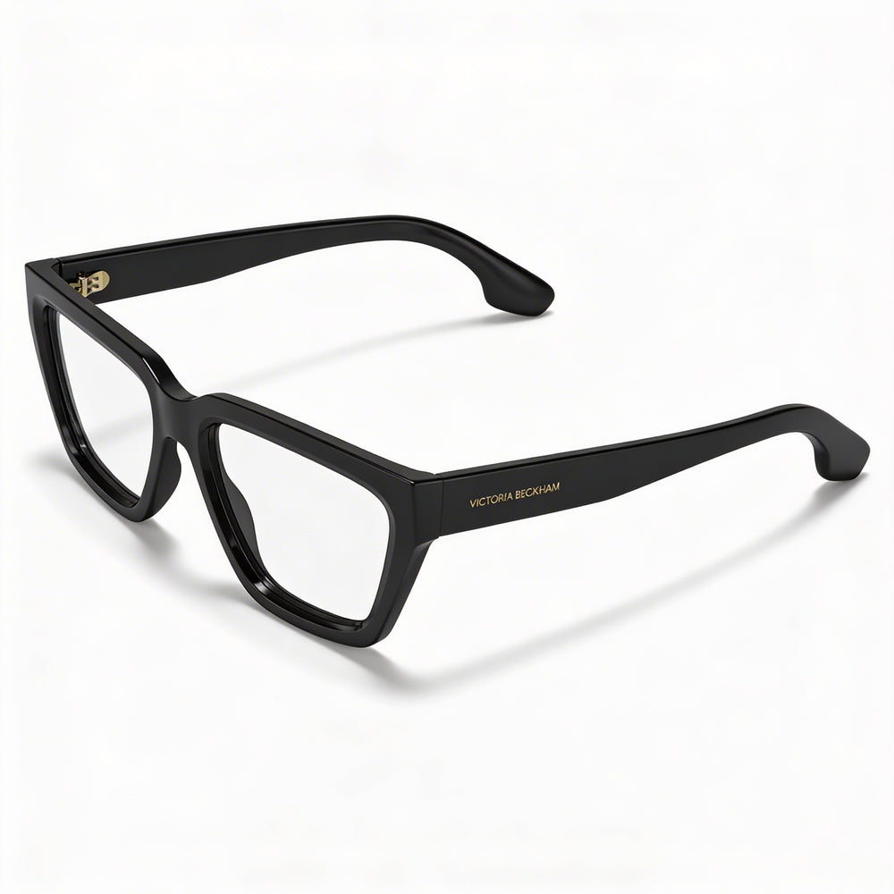 Victoria Beckham Modern Men’s Black Acetate Frame Eyewear with Black Polycarbonate Lenses, Size 53mm