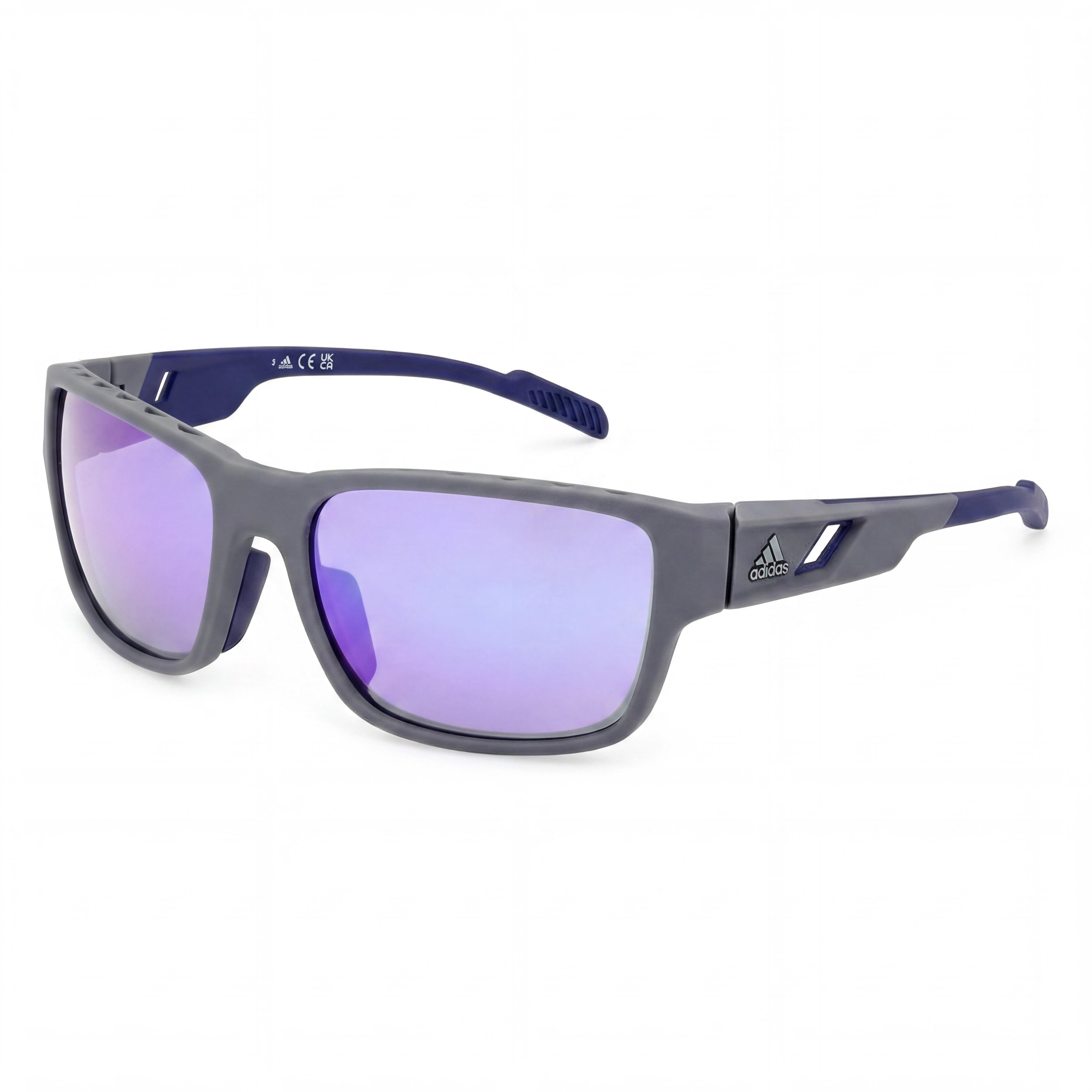 adidas Sp0069 Men's Grey Gradient Violet Plastic Frame with Violet Non-Polarized UV Protected Lenses 61-18-130mm, Photo 1