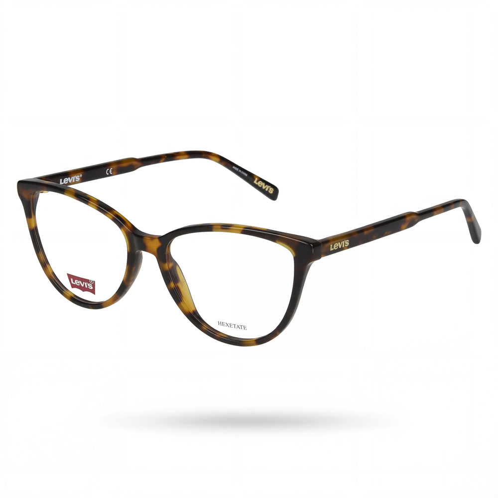 Montura de gafas graduadas Levi's modelo 1015 Cat Eye para mujer en plástico Havana, 53 mm