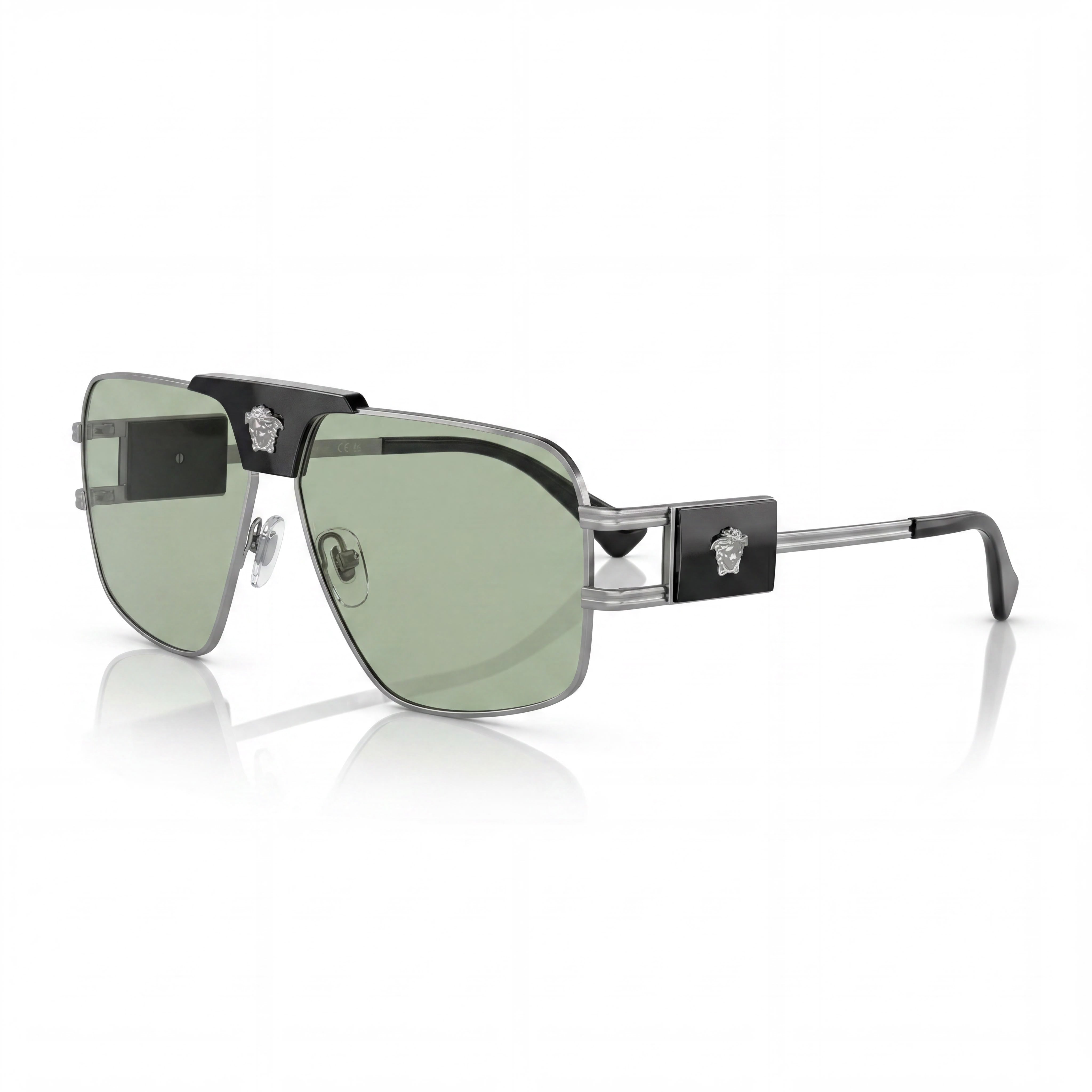 Versace Classic Unisex Multicoloured Alloy Steel Frame Green UV Protected Sunglasses 63-12-145, Photo 1
