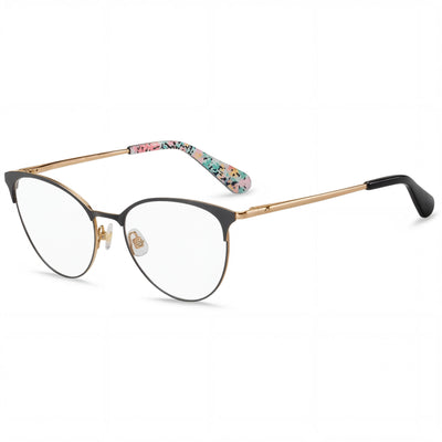 kate spade new york Izabel/G Gafas para mujer con montura de metal, acabado negro rosa metálico y lentes de policarbonato, 53 mm
