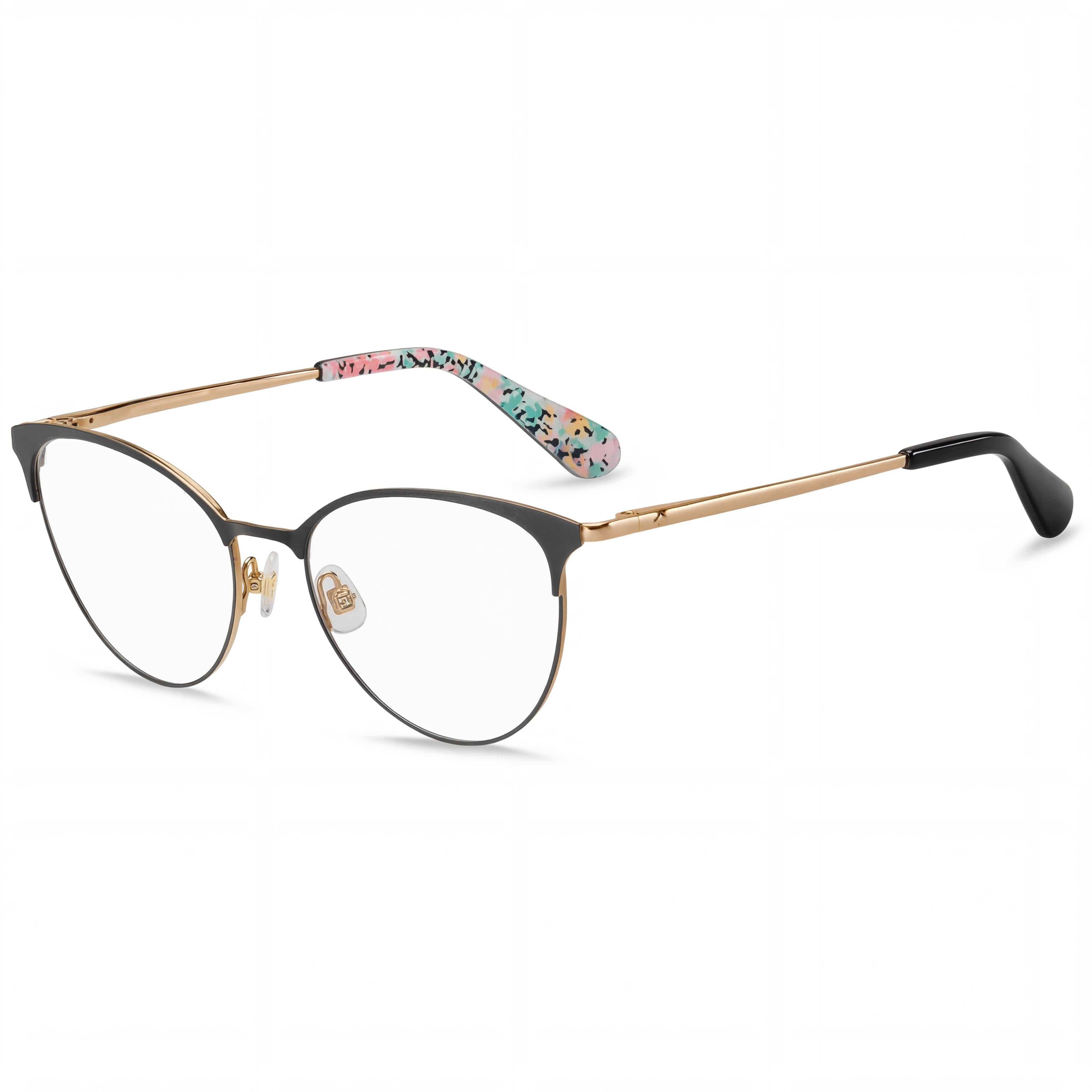 kate spade new york Izabel/G Women's Eyewear featuring a Metal Frame, Metallic Black Pink Finish, and Polycarbonate Lenses, 53mm, Photo 1