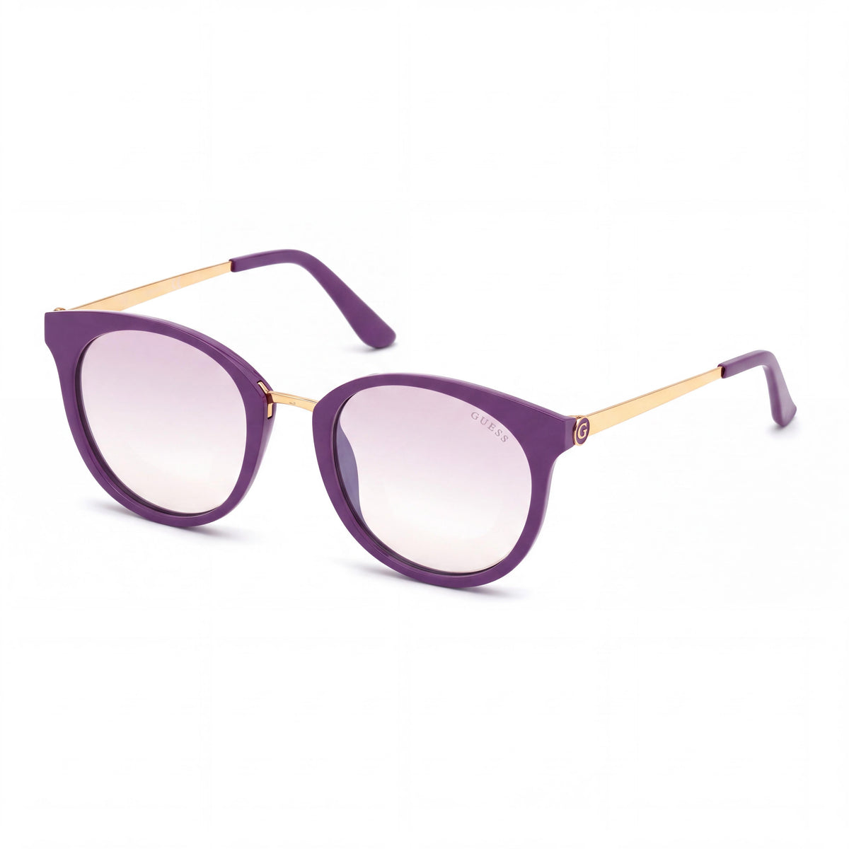 GUESS classic Women's Plastic Violet Frame Sunglasses with Purple Gradient UV Protected Lenses 140mm, Photo 1