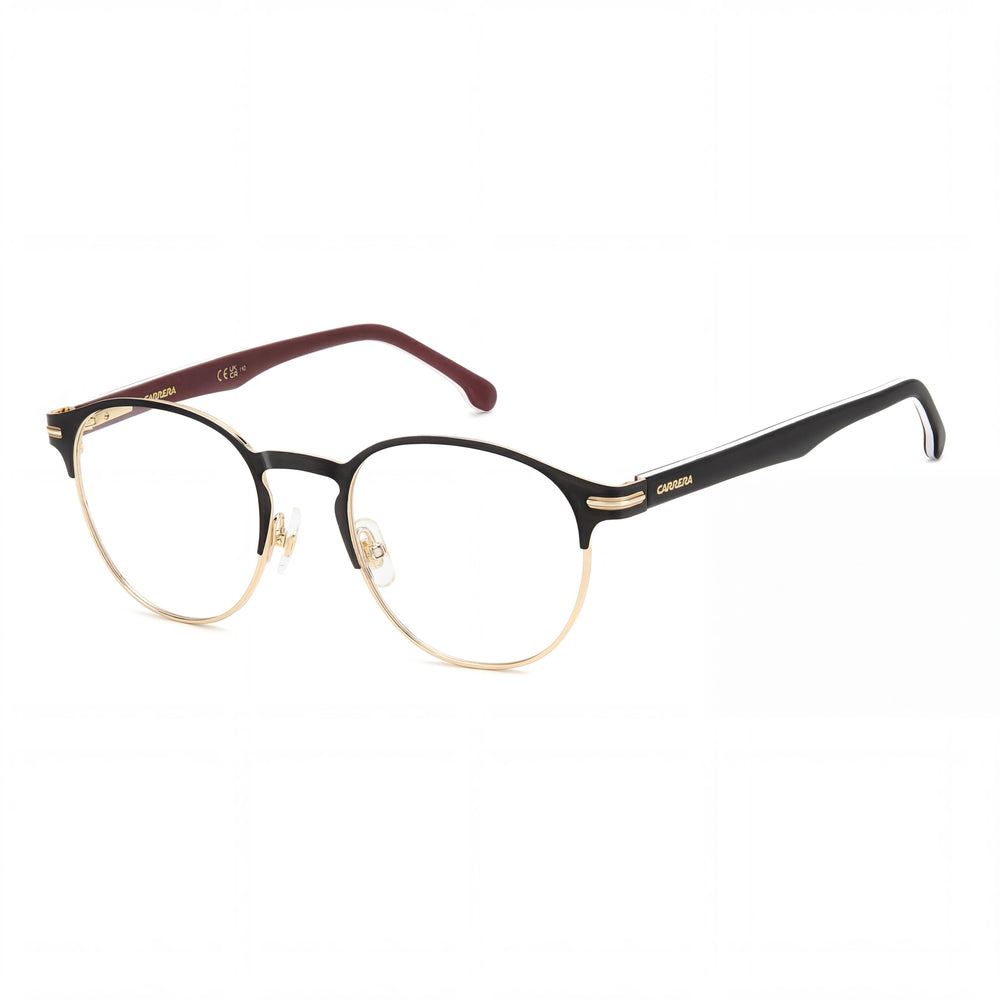 Gafas de sol Carrera Casual Unisex de acero inoxidable, negro mate y dorado, 50 mm, no polarizadas