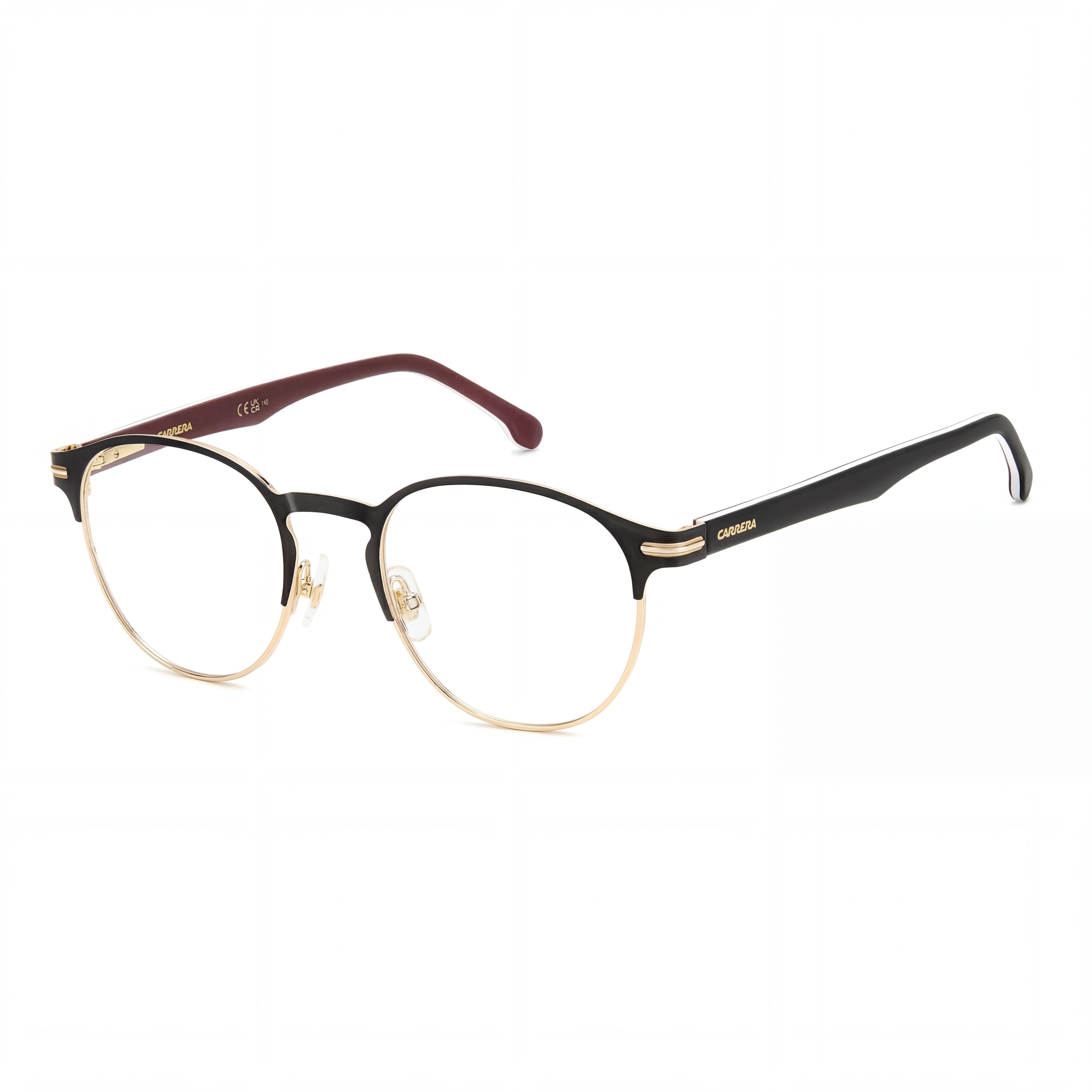 Gafas de sol Carrera Casual Unisex de acero inoxidable, negro mate y dorado, 50 mm, no polarizadas, Photo 1