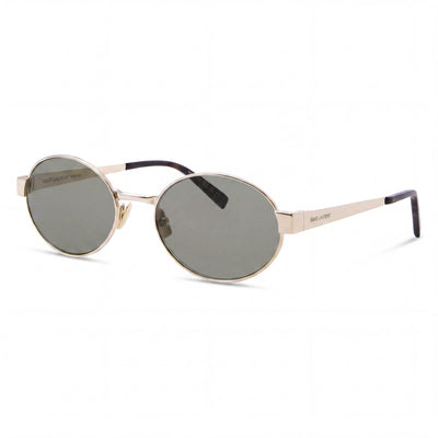Gafas de sol redondas Saint Laurent Classic SL 692 de metal dorado con lentes verdes no polarizadas para mujer 55mm