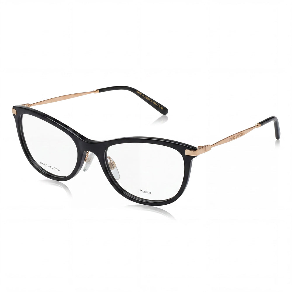 Montura de gafas rectangular Marc Jacobs para mujer con montura y lentes de acetato en color negro, 53 mm