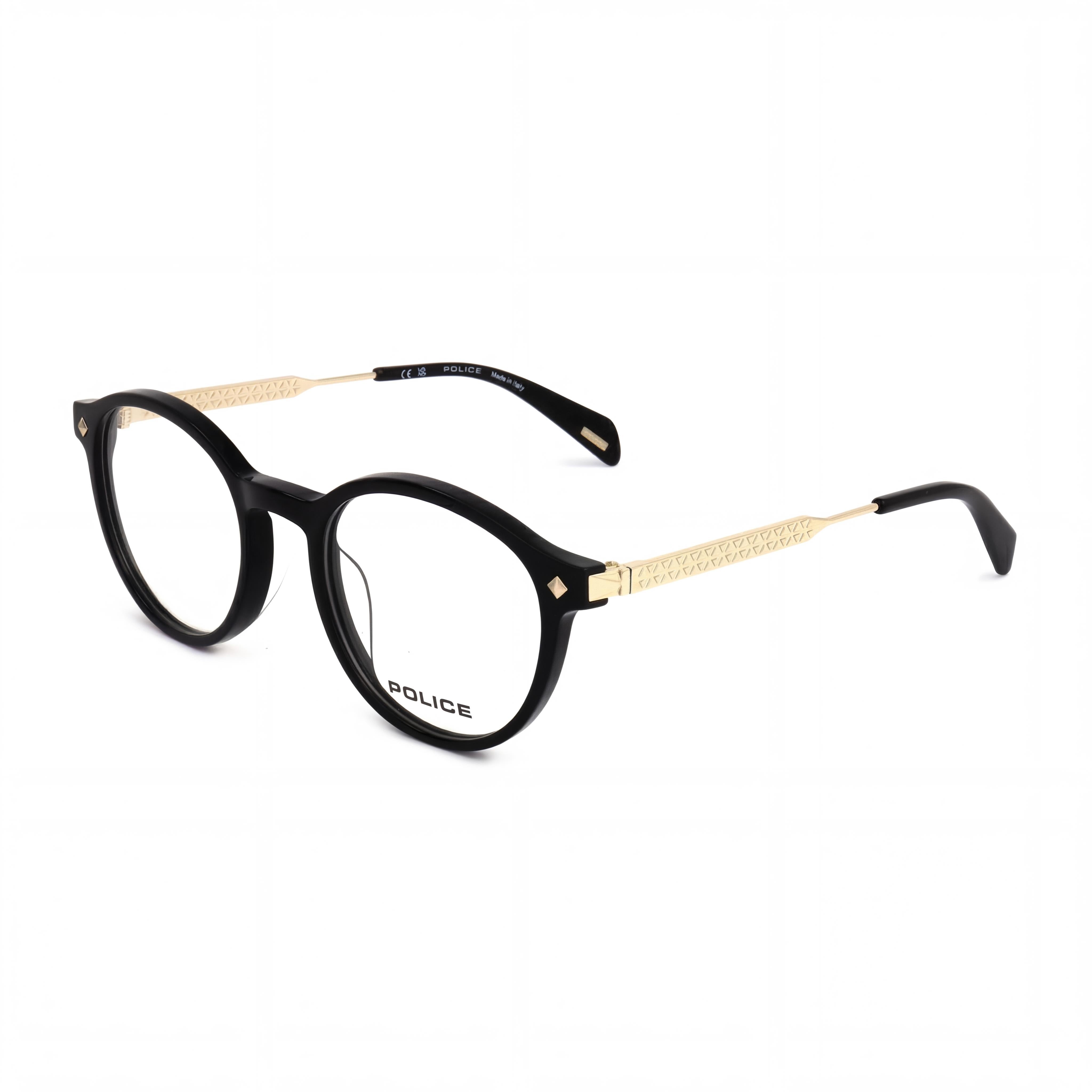 Police Casual Women's Black Acetate Frame Transparent Eyeglasses 49-20-135, Photo 1