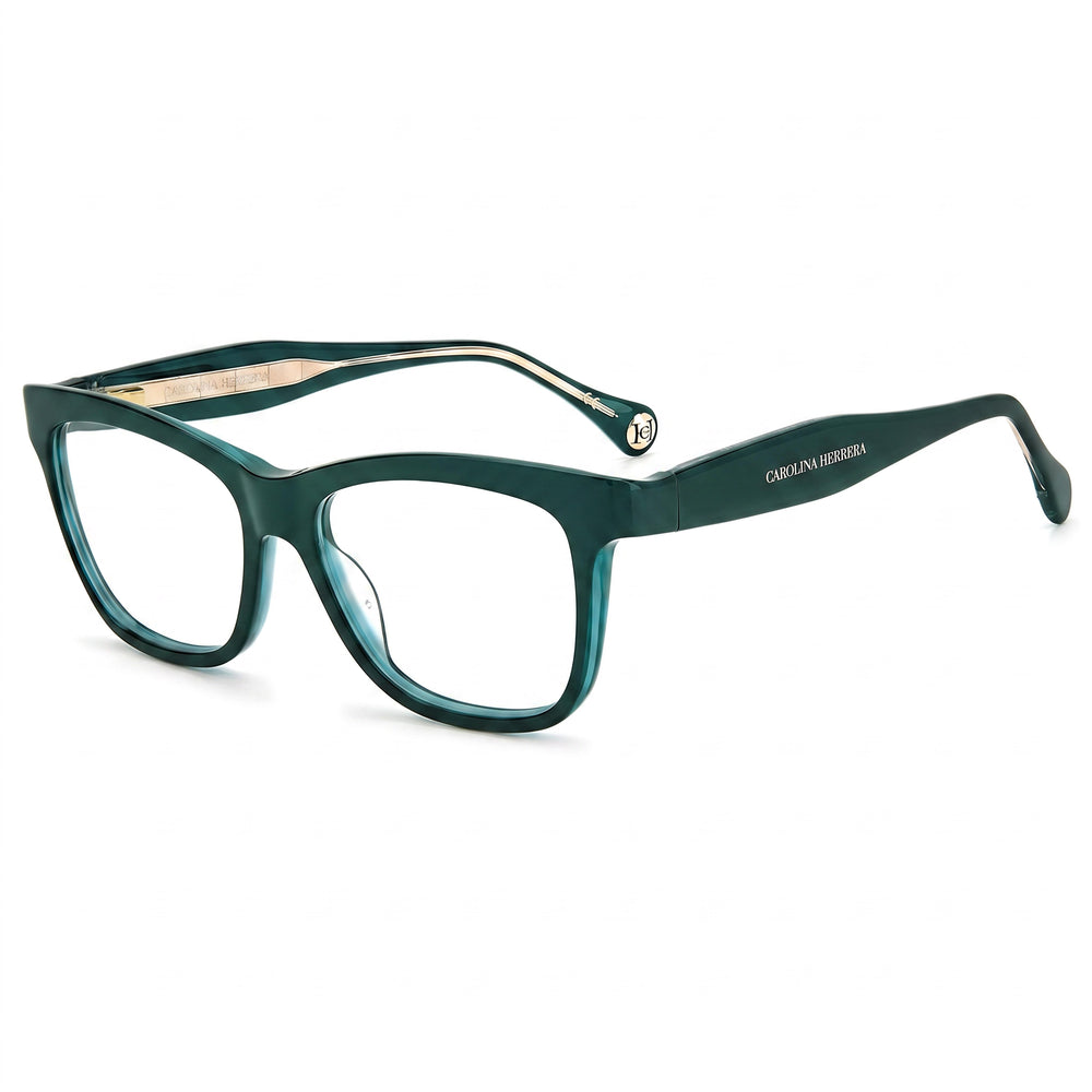 Carolina Herrera CH 0016 Gafas de Mujer Rectangulares de Plástico Negro Verde con Montura Completa Listas para Receta 52-16