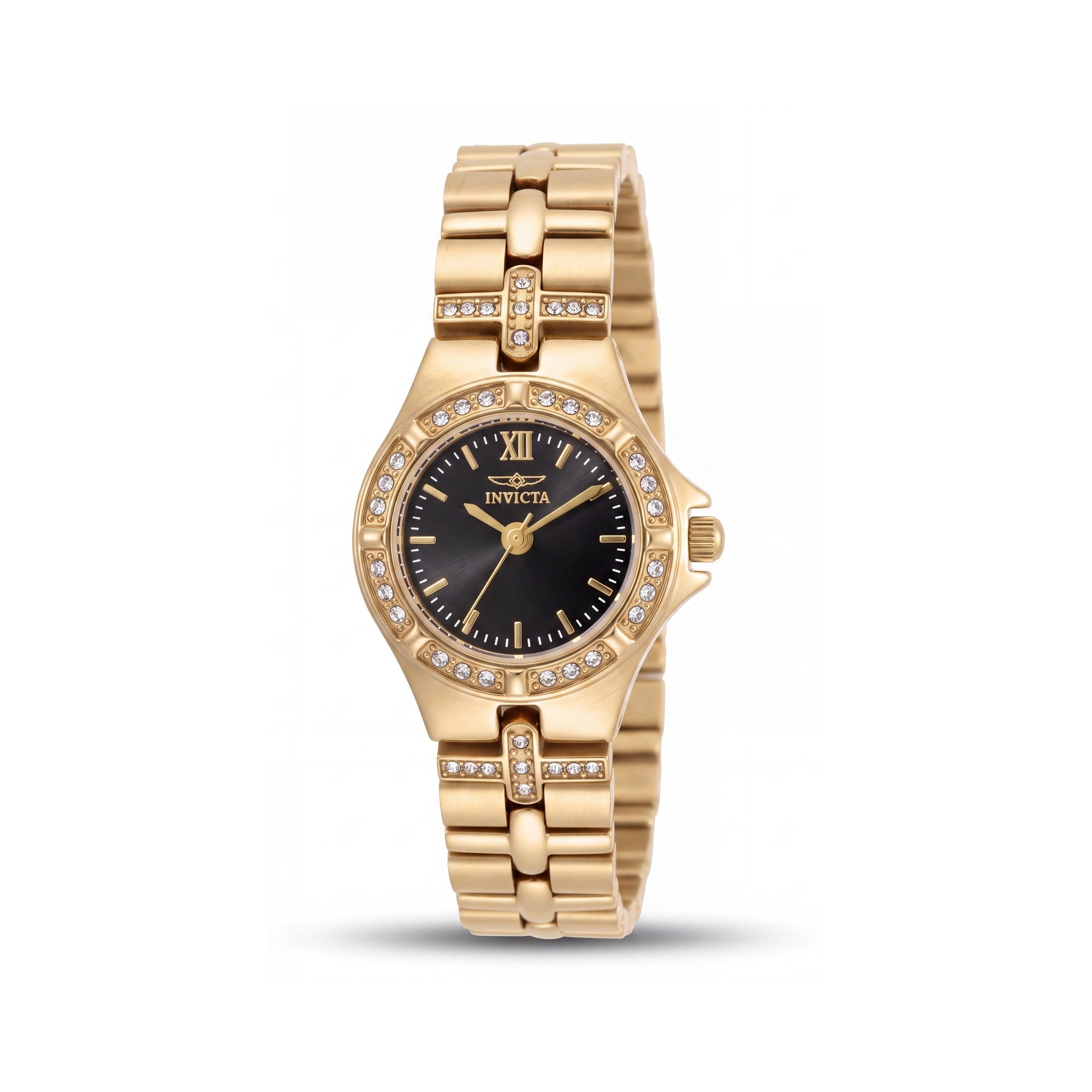 Invicta Wildflower 17065 Women's 21mm Black Dial Gold Ion-Plated Stainless Steel Swiss Quartz Watch, Photo 1