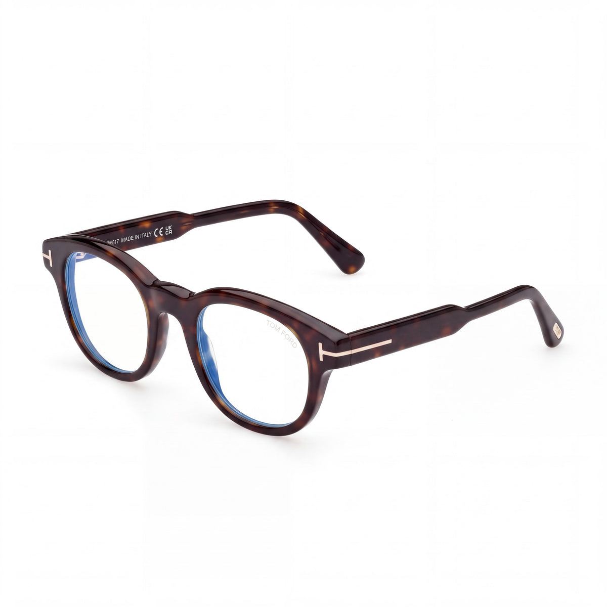 Tom Ford Ft6121-b Round Unisex Blue Filter Plastic Non- Eyeglasses Dark Havana 47-21-145, Photo 1