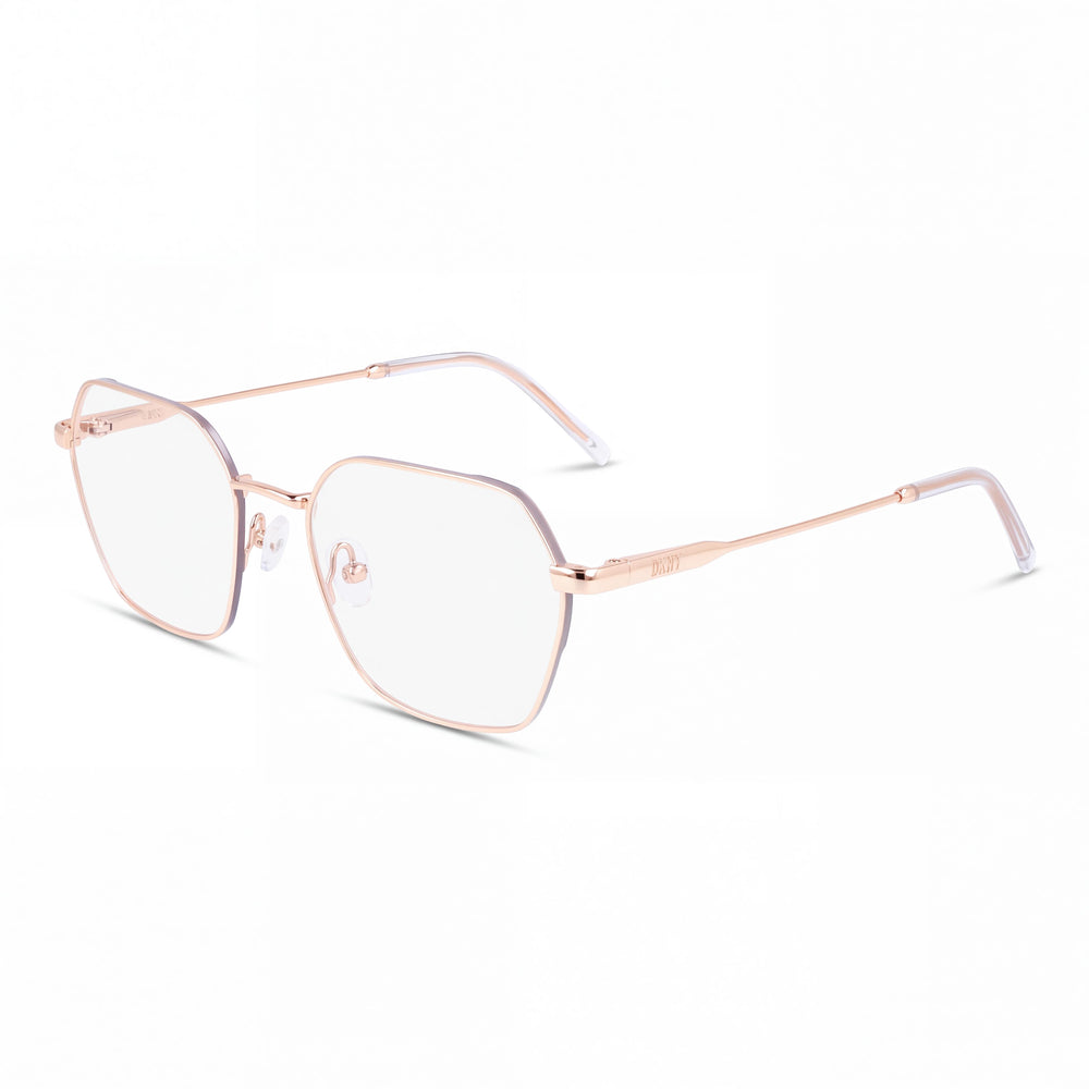 DKNY 1033 Men's Modern Rose Gold Metal Frame Polycarbonate Rose Gold Lenses 51mm Sunglasses