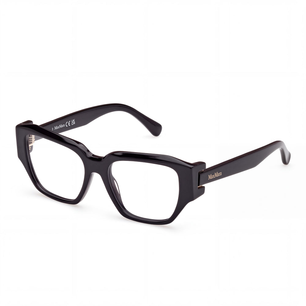 MaxMara Mm5182 Women's Shiny Black Plastic Eyewear with Polycarbonate Lenses 52mm