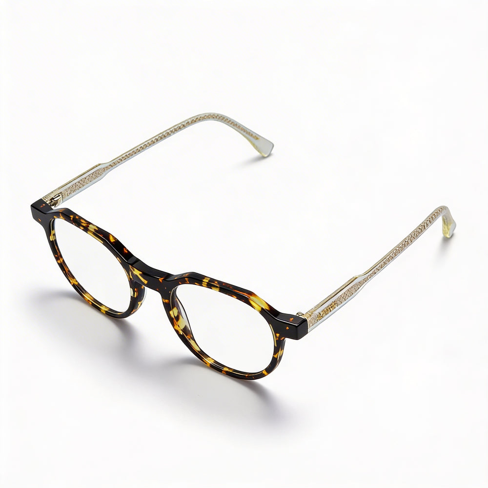 Gafas ópticas modernas unisex Lacoste, con montura de plástico inyectado Havana y lente de 49 mm de ancho
