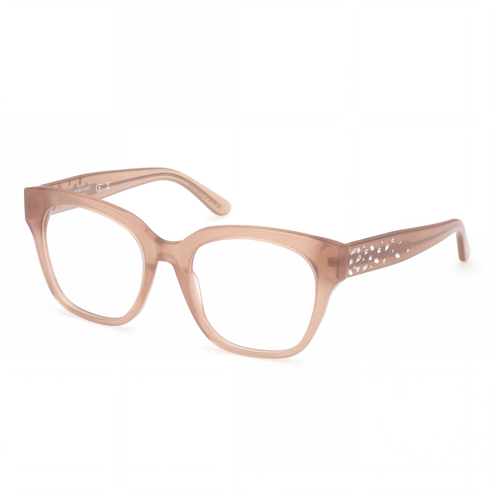 Montura de gafas de plástico beige brillante para mujer Guess by Marciano Colección Gm50017 52-19-140