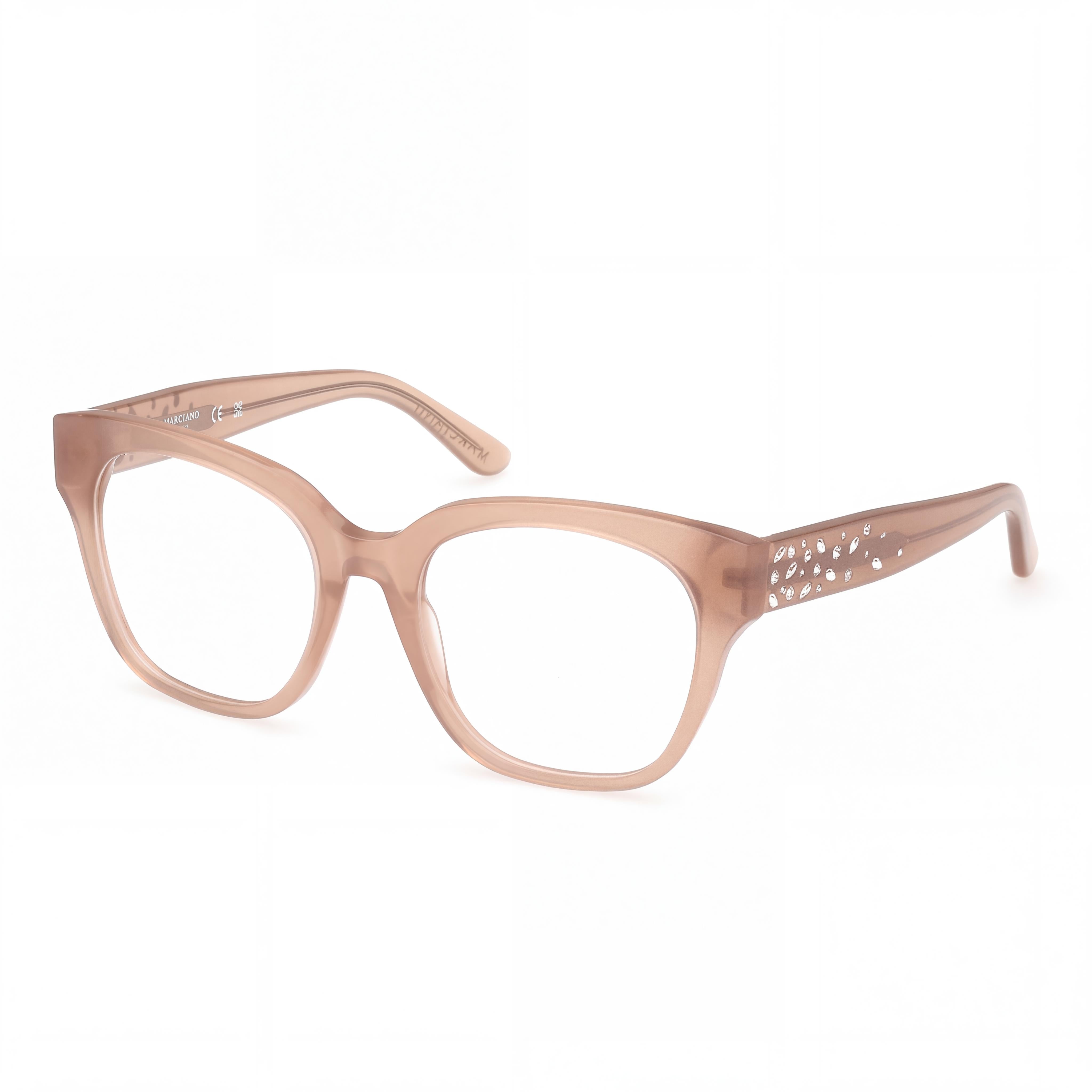 Guess by Marciano Gm50017 Collection Women's Shiny Beige Plastic Eyewear Frame 52-19-140, Photo 1