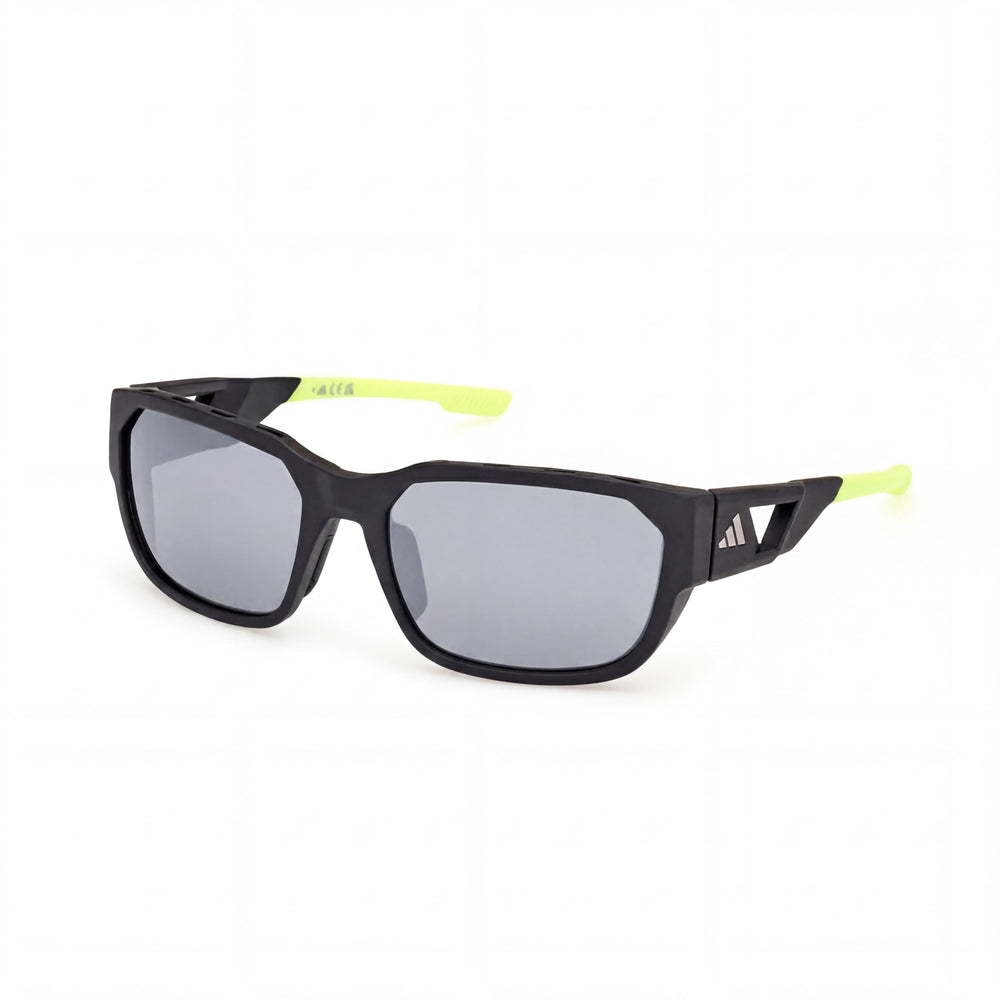 adidas Modern Men's Injected Frame Opaque Black Smoke Mirror Lens UV 400 Sunglasses 58mm Lens Width