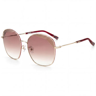 Gafas de sol Missoni Mis 0014/S para mujer, de acero aleado con degradado UV y degradado, color rojo dorado pálido, 59 mm