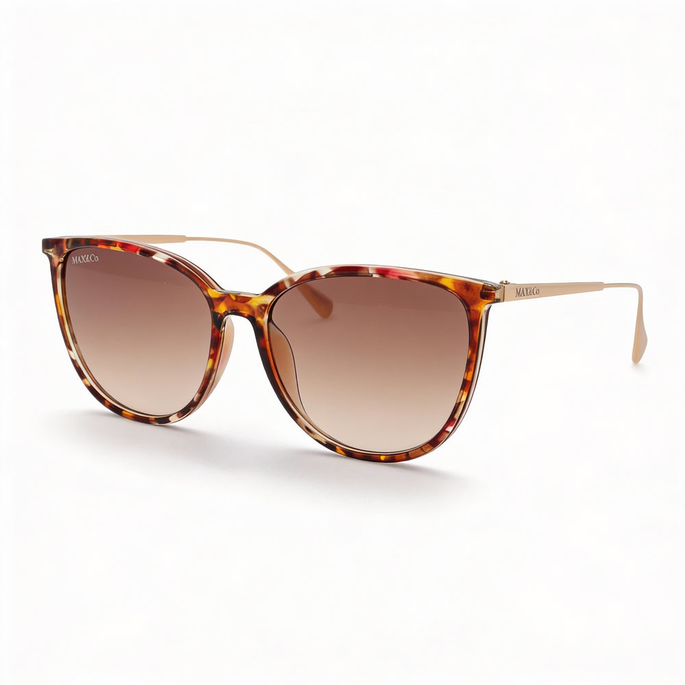 Gafas de sol Max & Co. Modern para mujer con montura Havana inyectada y lentes marrones degradadas, 57-16-140
