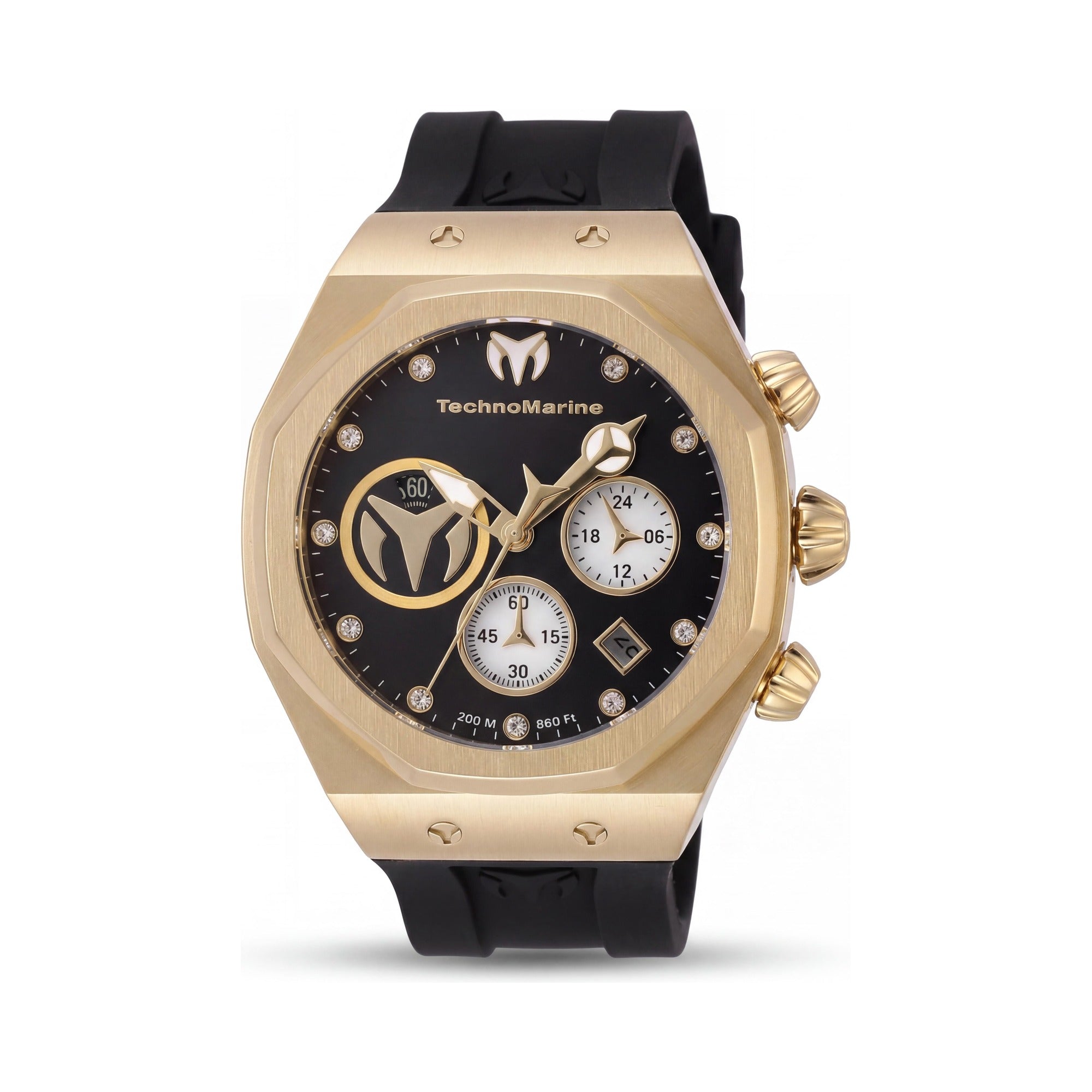 TechnoMarine Modern Unisex Quartz Chronograph Analog Wristwatch with White Dial, Black Nylon Strap, Mineral Crystal, 40mm Case, 5 ATM WR, Photo 1