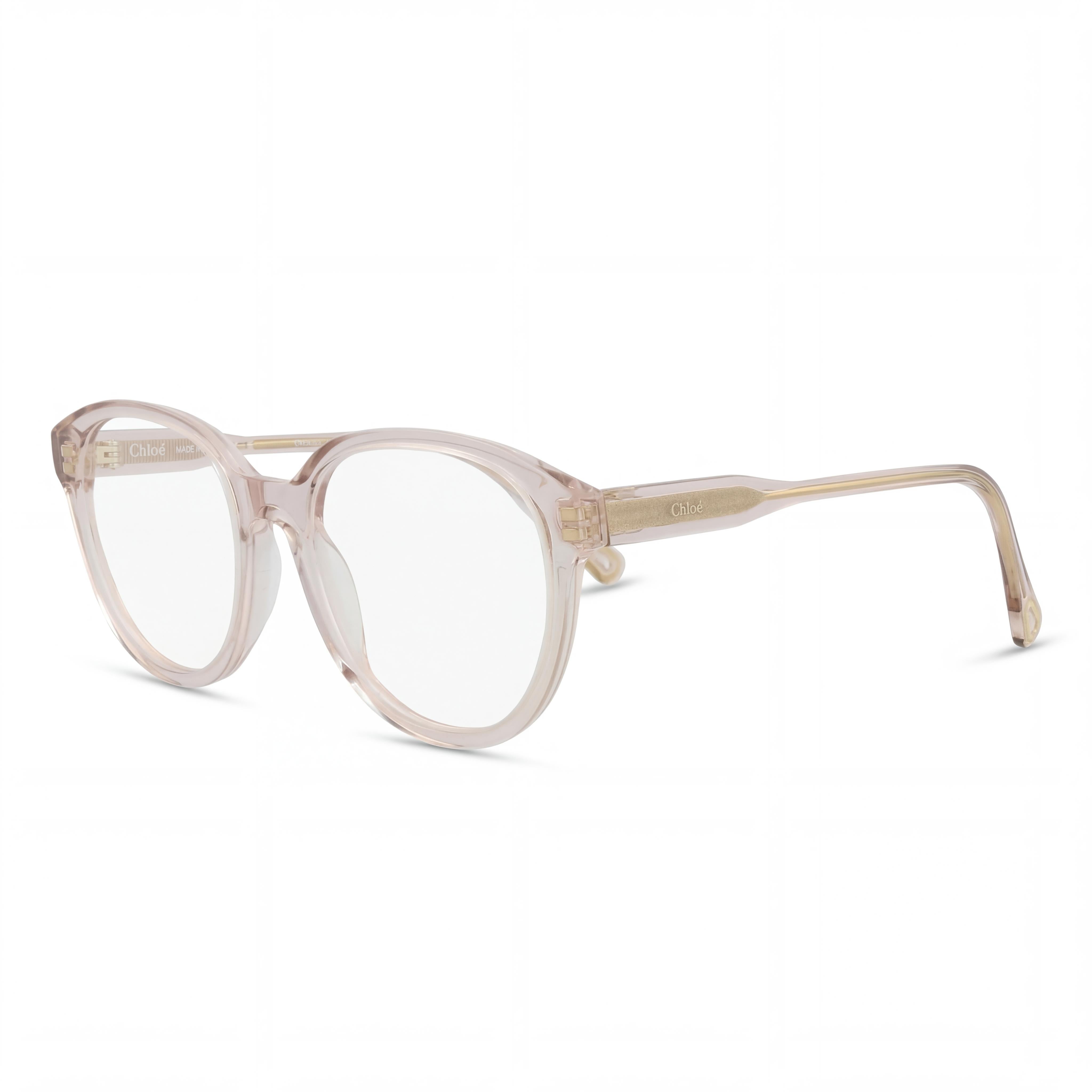 Gafas de vista Chloe CH0127O 004 para mujer, montura completa ovalada de acetato rosa transparente, lentes transparentes, 51 mm, Photo 1
