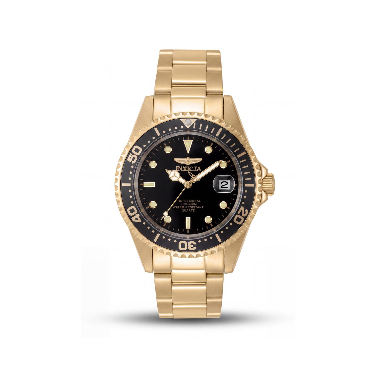 Invicta Pro Diver 8936OB Unisex Gold Stainless Steel Black Dial Quartz Bracelet Watch 38mm 20 Bar Water Resistant, Photo 1