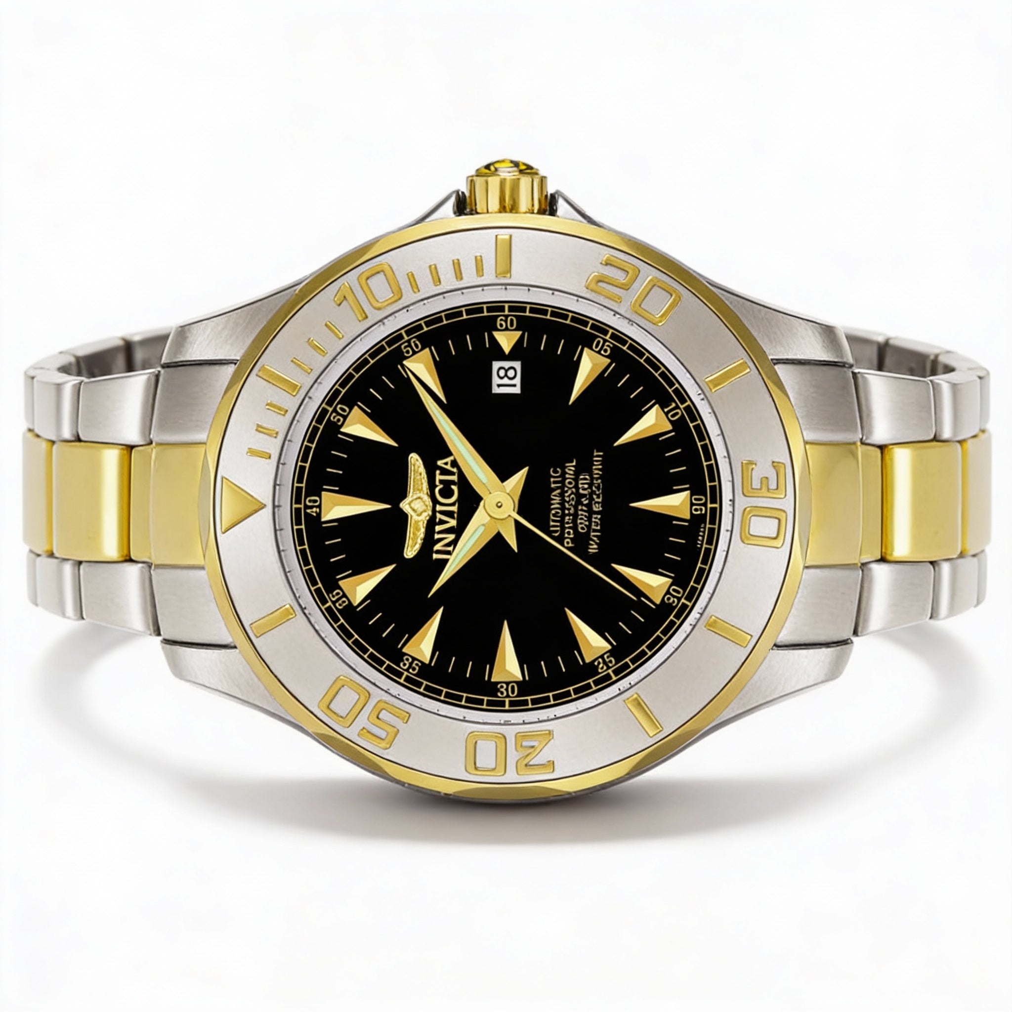 Invicta Signature Men's Automatic Silver Stainless Steel, Black Dial, 200M Water Resistant, Luminous Watch 47mm, Photo 2