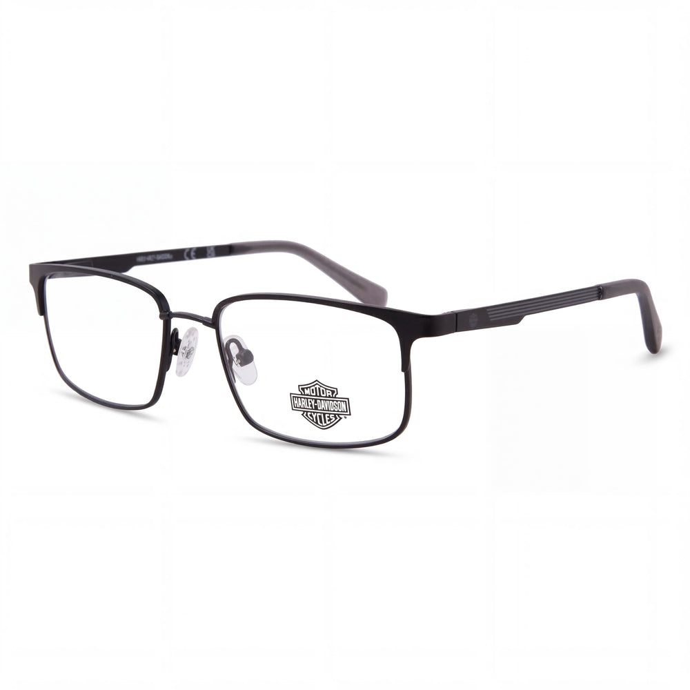 Harley-Davidson Hd0142t Unisex Eyewear Featuring Matte Black Metal Frame and Clear Lenses, 50mm Lens Width