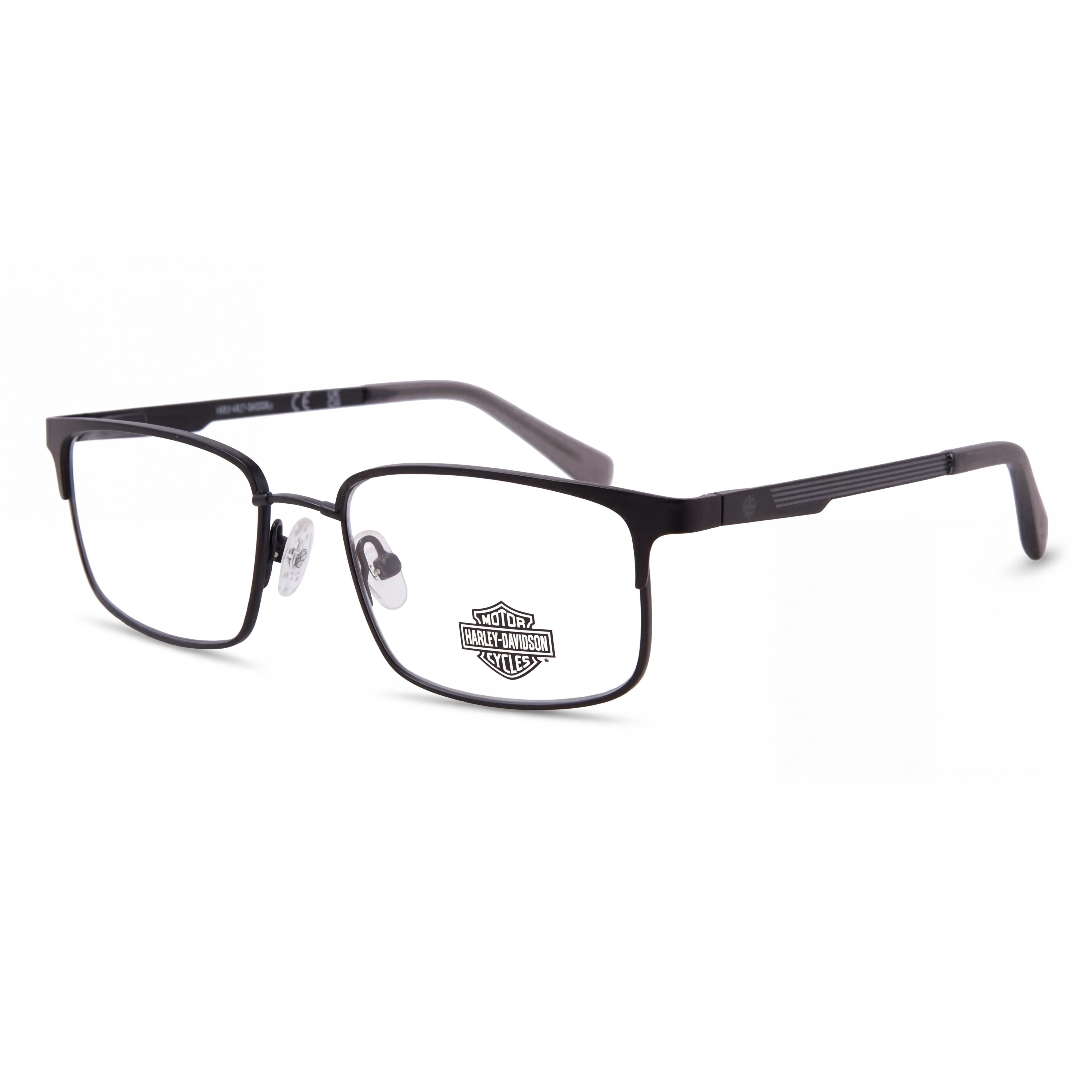 Gafas Harley-Davidson Hd0142t Unisex con Montura de Metal Negro Mate y Lentes Transparentes, Ancho de Lente de 50 mm, Photo 1
