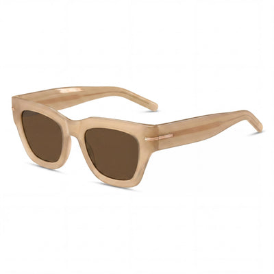 Hugo Boss Contemporary Women's Acetate Frame Polycarbonate Lens UV Protection Sunglasses, Beige, 51mm