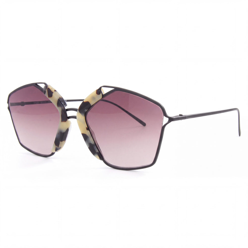 Gafas de sol para mujer Kyme Gala 1 con montura de compuesto color crema Havana y lentes negro brillante no polarizadas de 57 mm