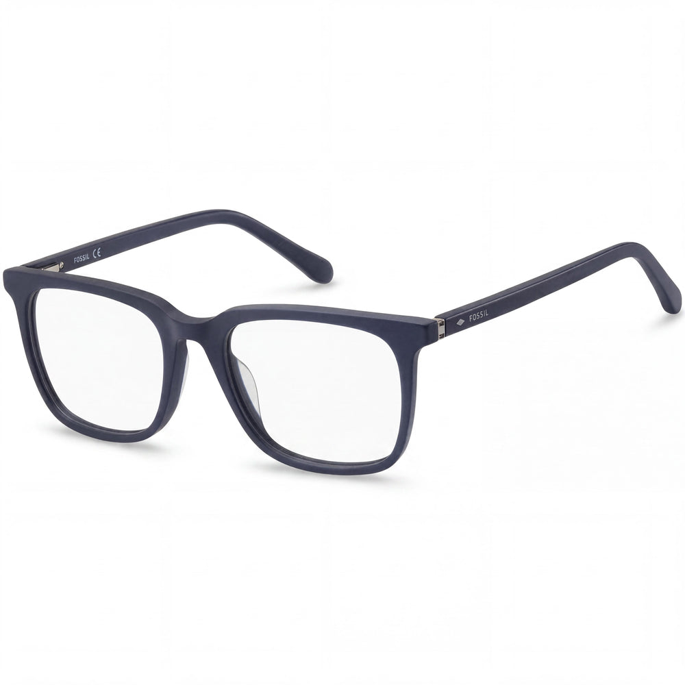 Fossil Fos 7089 Men's Rectangular Full-Rim Acetate Matte Blue Non-Polarized Sunglasses 50-18-140