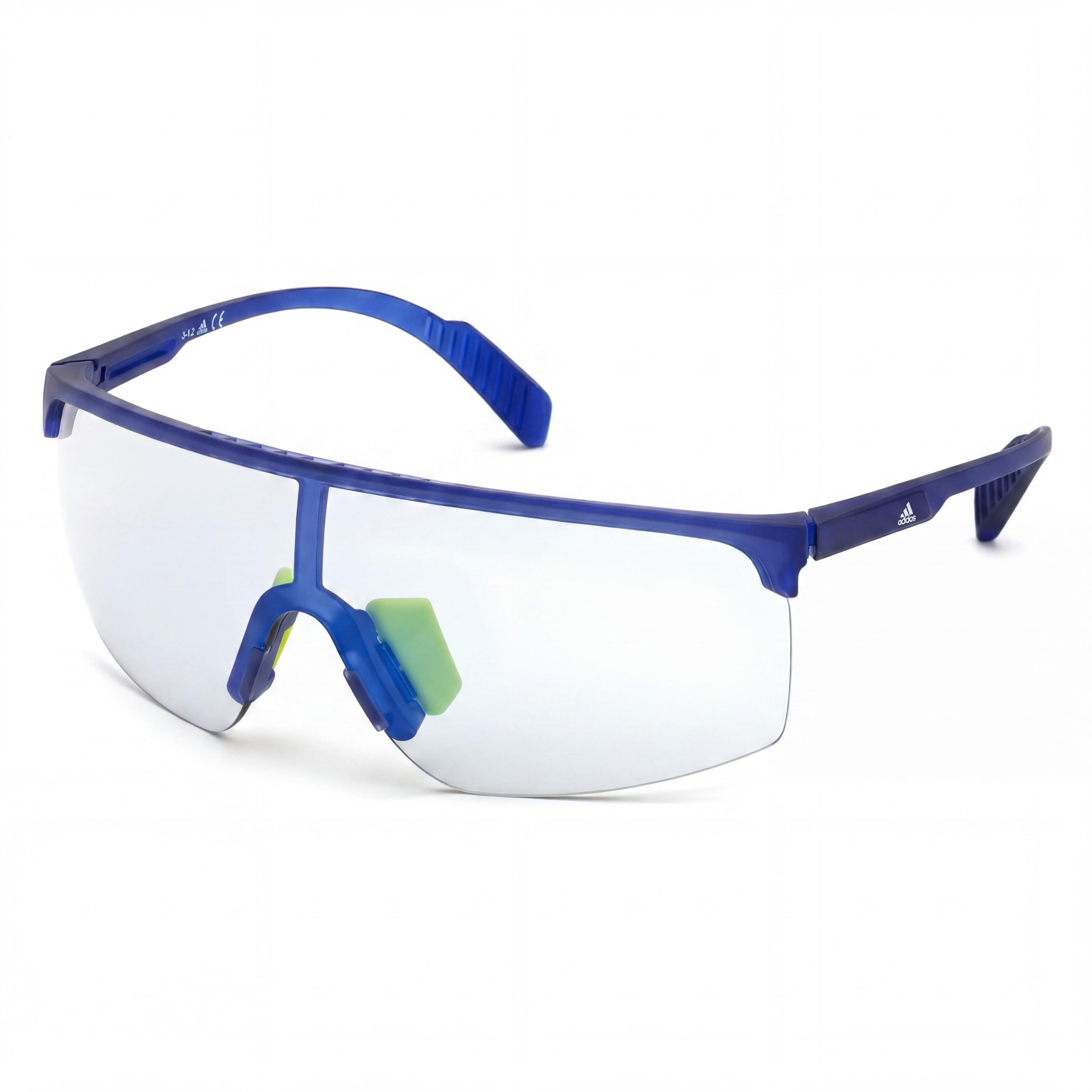 adidas Classic Unisex Blue Plastic Clear Blue Acetate 55mm 100% UV Protection Lightweight Anti-Fog Non-Slip Sunglasses, Photo 1