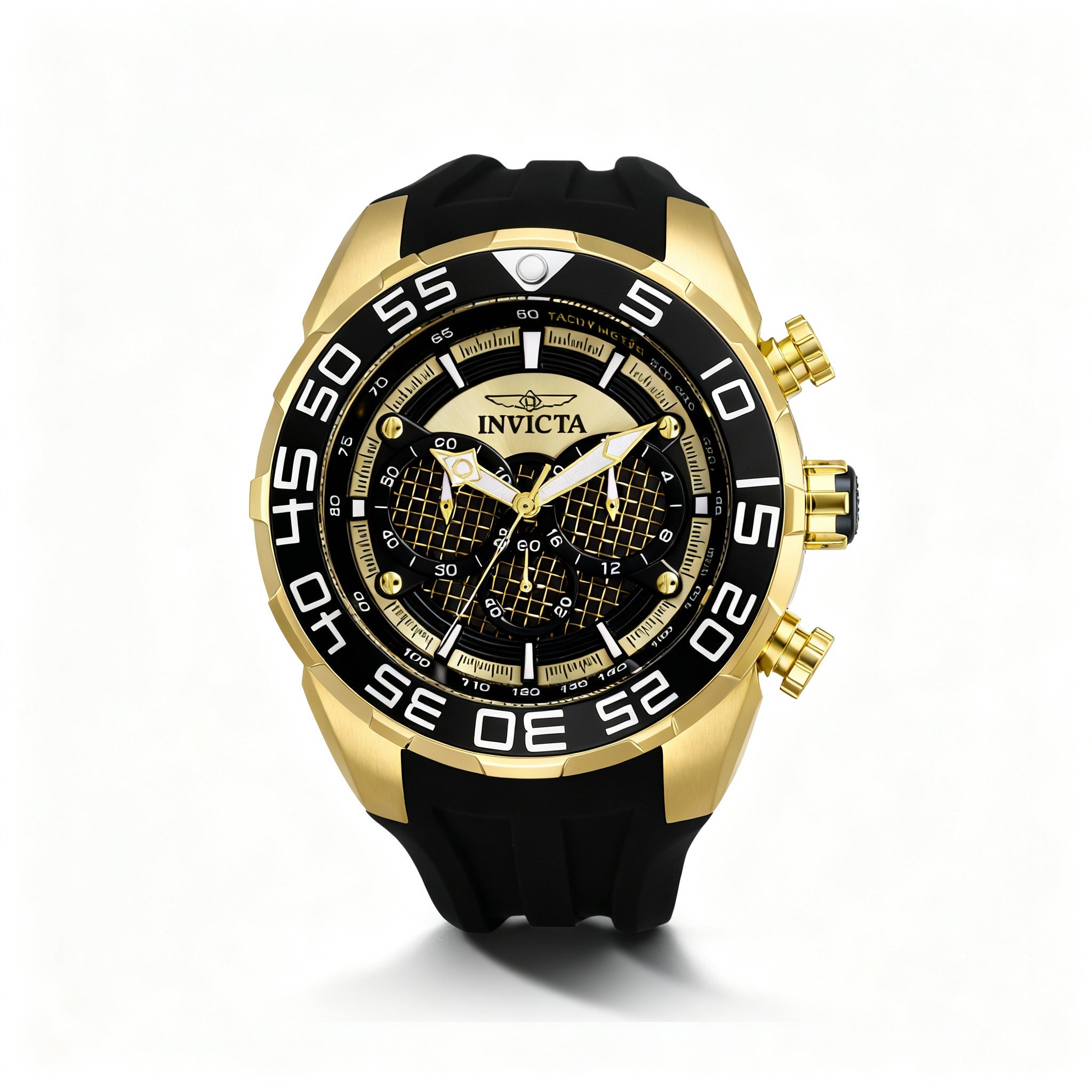 Invicta Speedway SCUBA Collection Men's Chronograph Black Gold Tone Stainless Steel Water Resistant Luminous 50mm