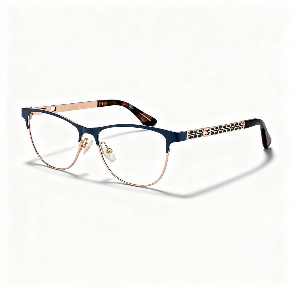 Gafas GUESS Gu2883 para mujer con montura de plástico azul mate y lentes polarizadas transparentes de 49 mm