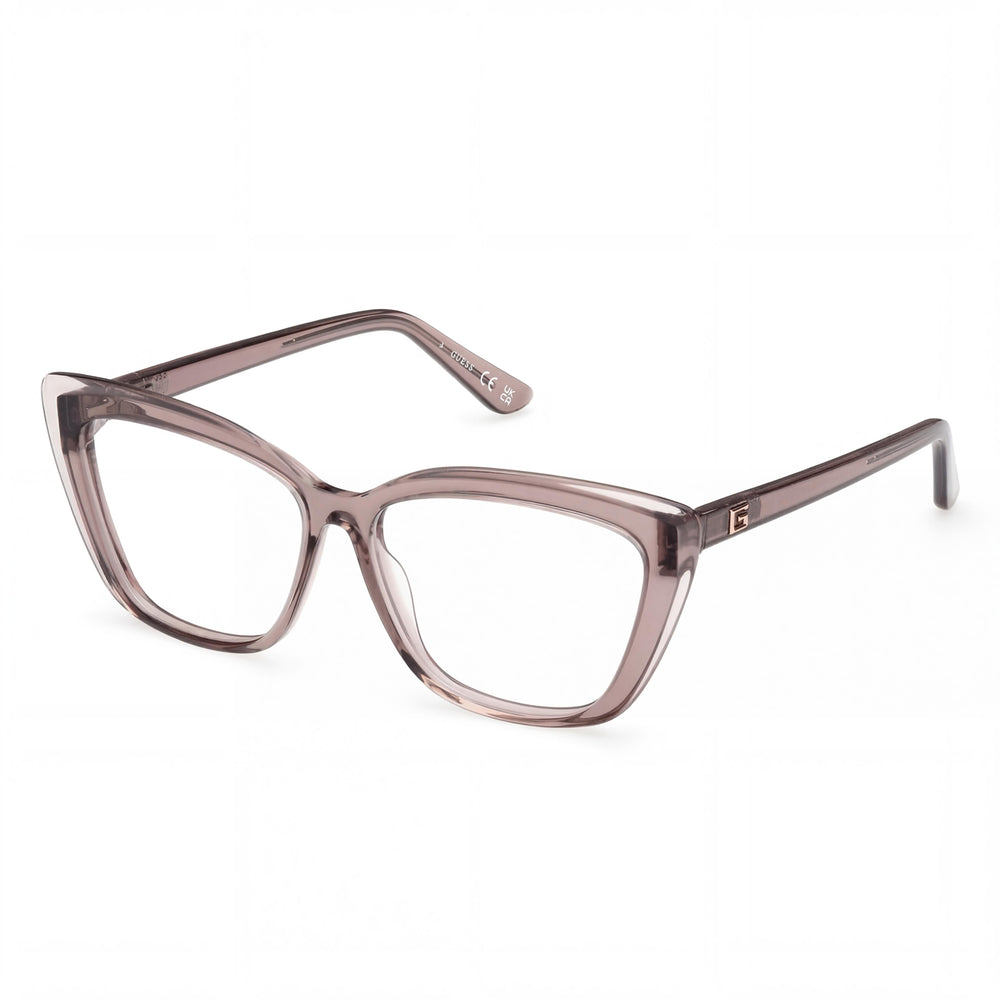 Gafas GUESS MODERNO para mujer: montura de plástico beige con lentes transparentes, 49 mm de ancho de mica