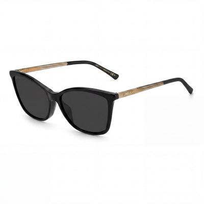 Jimmy Choo Casual Women's Sunglasses, Black Acetate Frame, Black Lenses, UV Protection, 56mm