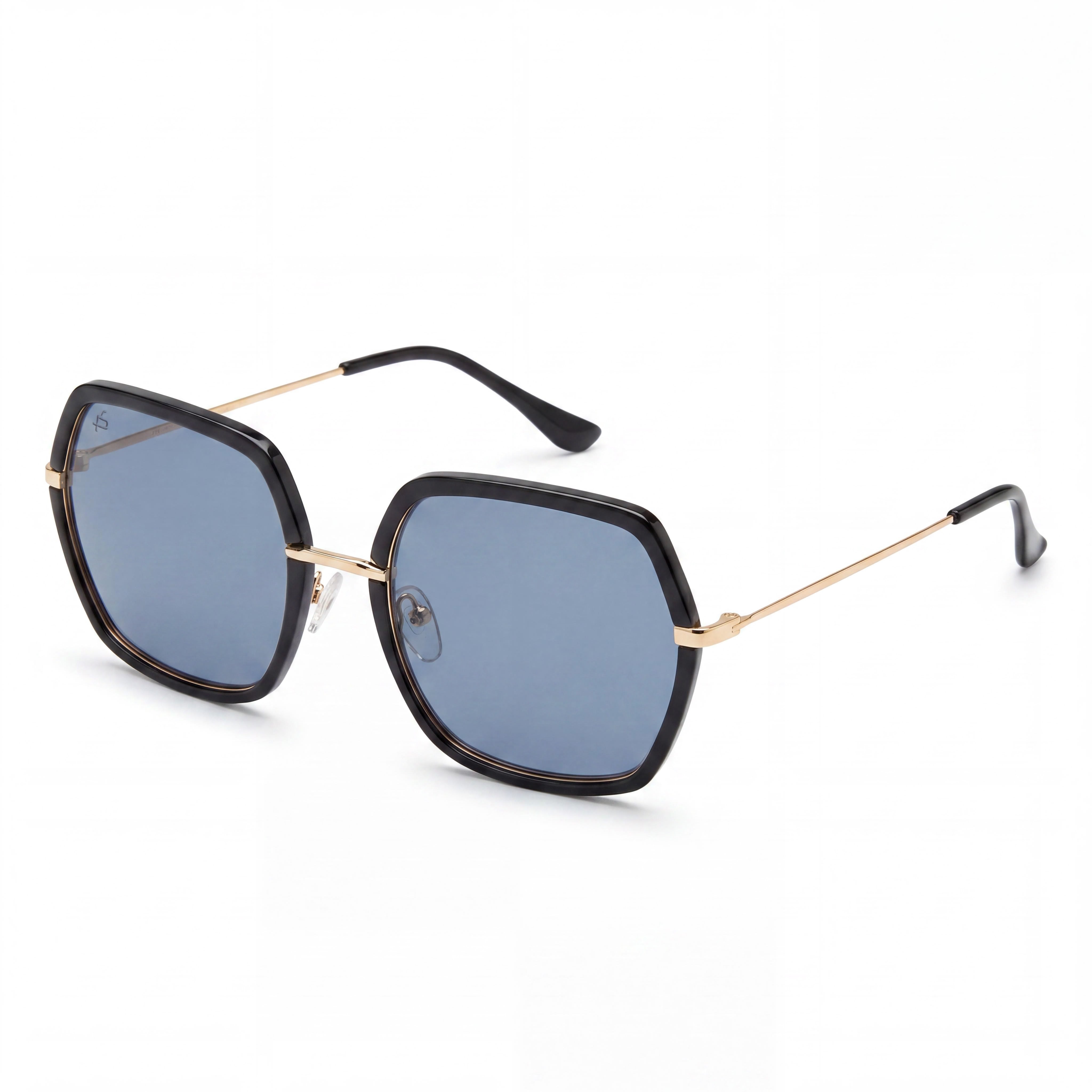 PRIVÉ REVAUX No Concept Unisex Black Stainless Steel Square UV Protected Grey Sunglasses 57mm, Photo 1