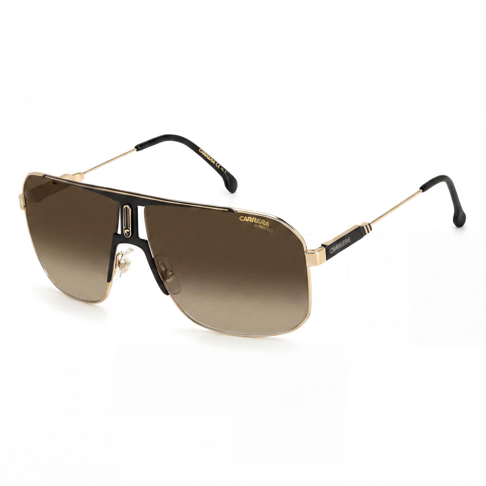 Carrera 1043/S Men's Lightweight Stainless Steel Black Gold Brown Shaded Non-Polarized UV Protection Sunglasses 65-12