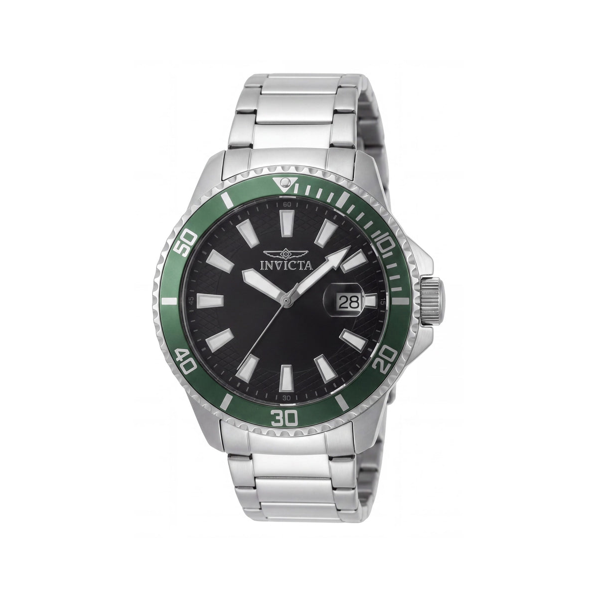 Invicta Pro Diver IN-46075-AMZUK Reloj unisex de acero inoxidable, esfera plateada y negra de 45 mm, resistente al agua, Photo 1